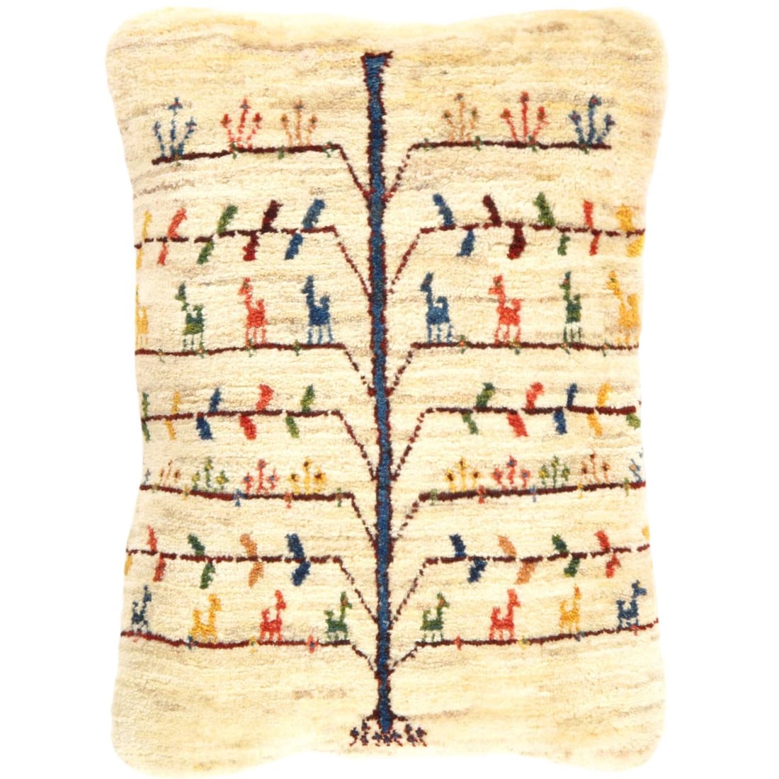 Fine Hand knotted Gabbeh pillow 16'' x 23'': Fine Hand knotted Gabbeh pillow 16"X 23" - N/A, Gabbeh, Hand-Woven, Lamb's Wool, 300 -PG 271- 862.This item is part of our fine auction collection which includes many fine home accessories including a