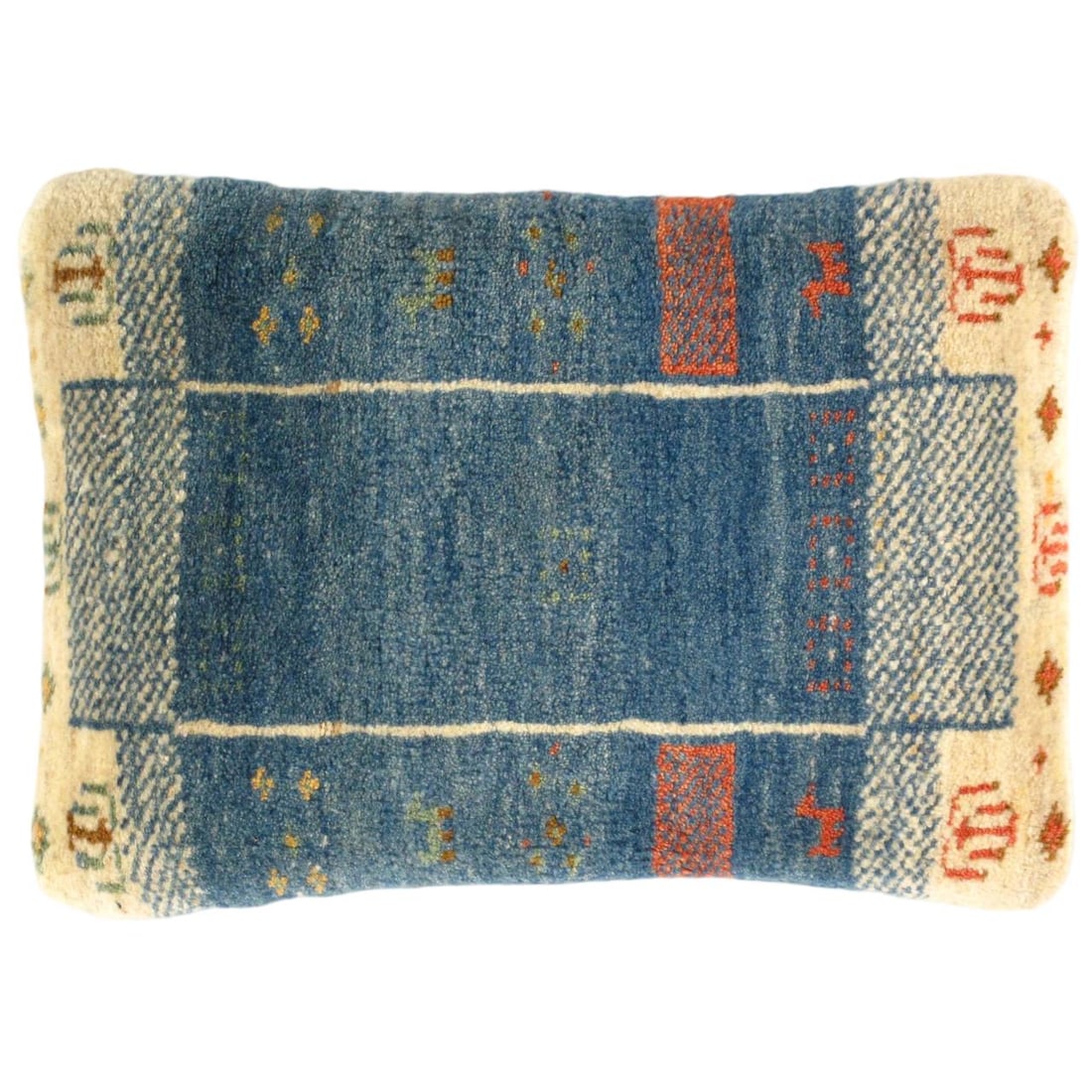 Fine Hand knotted Gabbeh pillow 16"X 22" (1 of 2)