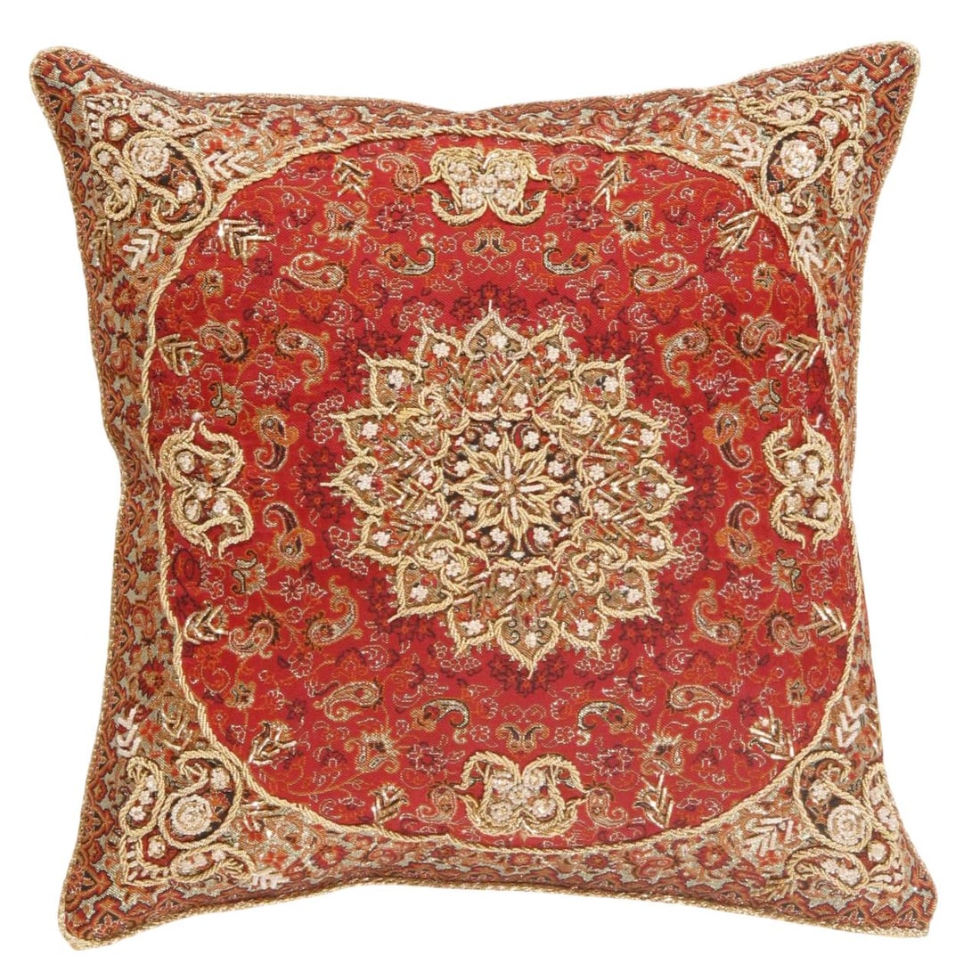 Red Diamond Persian Silk Termeh 16"X 16": Red Diamond Persian Silk Termeh 16"X 16"- New, Termeh, Hand-made, Pure Silk, 300 IRT 35 F- 862.This item is part of our fine auction collection which includes many fine home accessories including anti