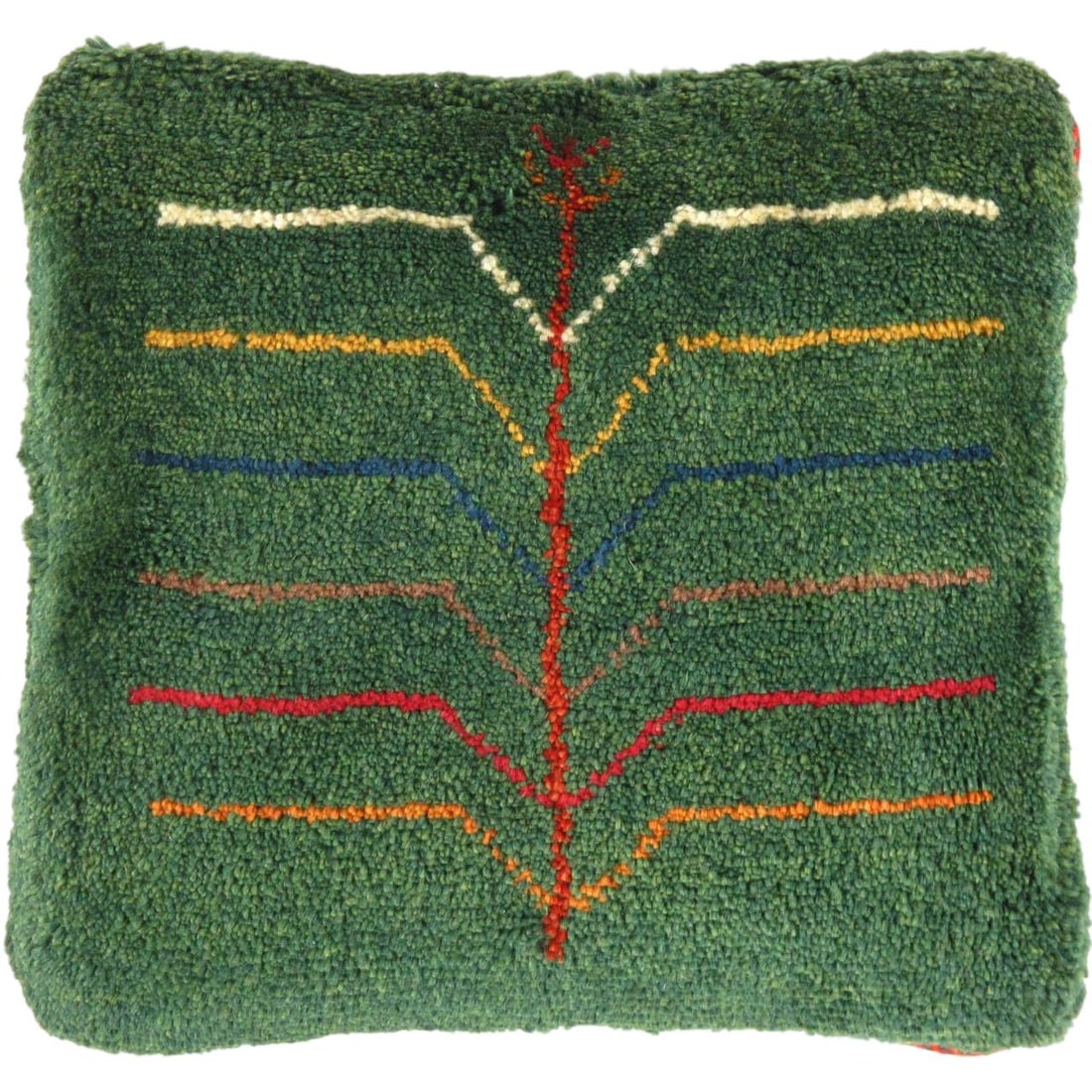Fine Hand knotted Gabbeh pillow 17"X 17": -Fine Hand knotted Gabbeh pillow 17"X 17" New, Gabbeh, Hand-made, Velvet Silk, 300 -PG 399- 862.This item is part of our fine auction collection which includes many fine home accessories including ant
