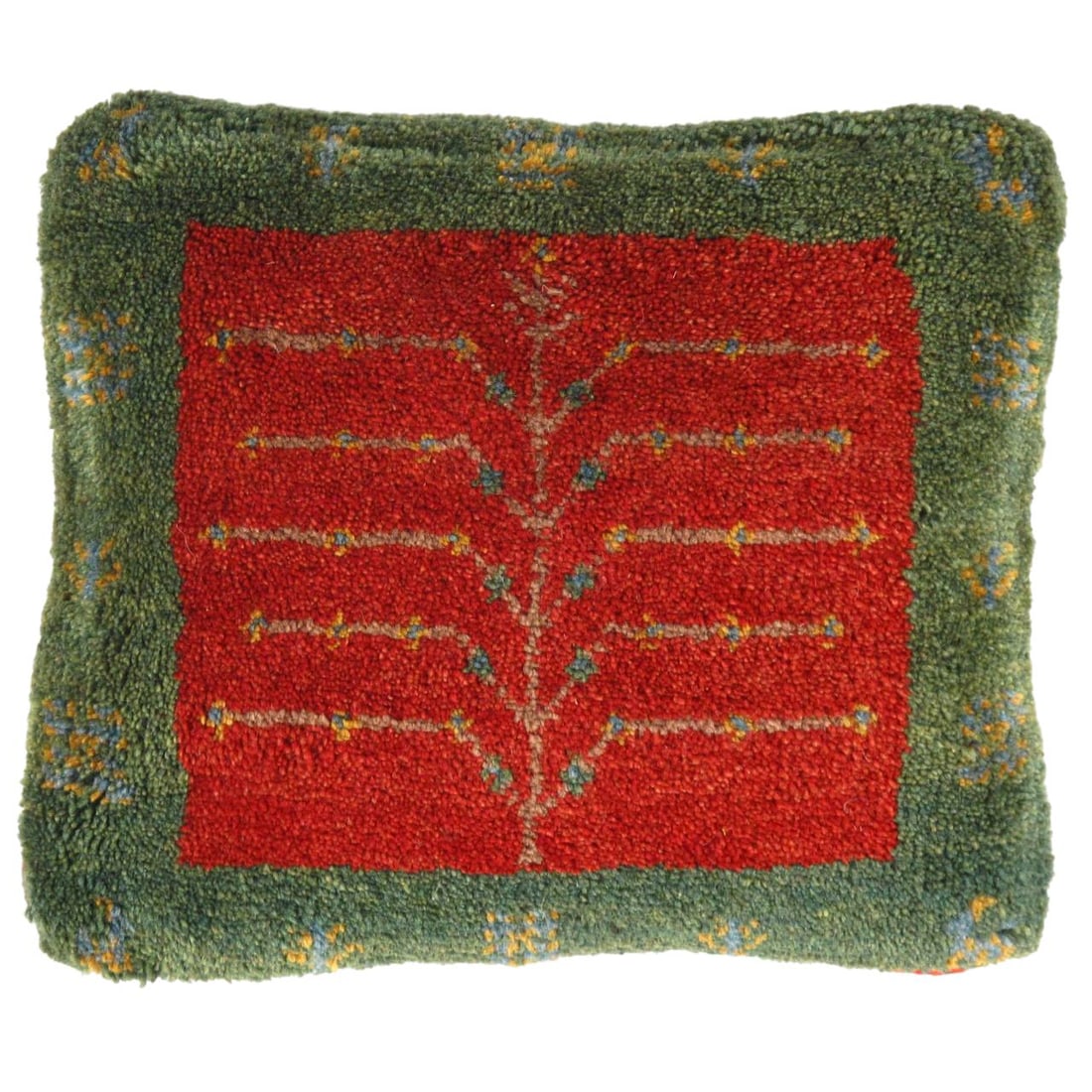 Fine Hand knotted Gabbeh pillow 16"X 17": Fine Hand knotted Gabbeh pillow 16"X 17" pillow - New, Gabbeh, Hand-Knotted, Wool, 300 -PG 439- 862.This item is part of our fine auction collection which includes many fine home accessories including