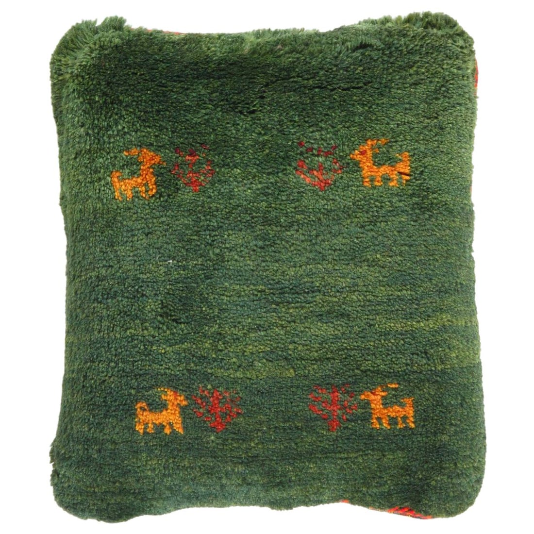 Fine Hand knotted Persian Gabbeh pillow 15"X 16": Fine Hand knotted Gabbeh pillow 15"X 16" pillow - New Gabbeh, Hand-Knotted, wool, 300 -PG 413- 862.This item is part of our fine auction collection which includes many fine home accessories including 