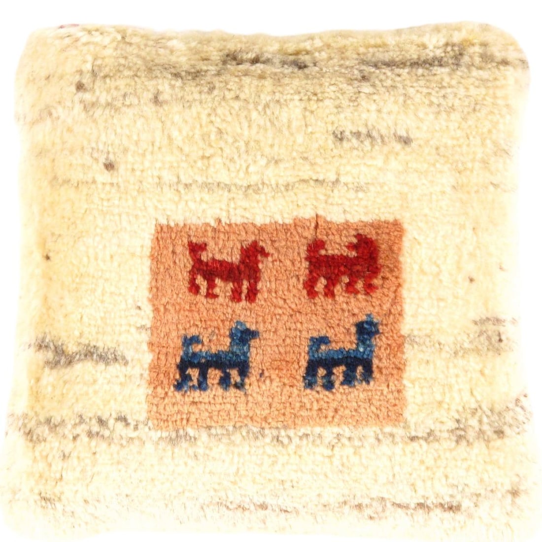 Fine Hand knotted Persian Gabbeh pillow 14"X 14": Fine Hand knotted Persian Gabbeh pillow 14"X 14" - New, Gabbeh, N/A, wool, 300 -PG 381- 862.This item is part of our fine auction collection which includes many fine home accessories including antique