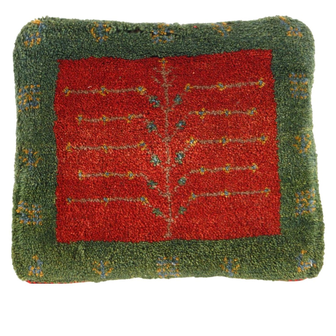 Fine Hand knotted Persian Gabbeh pillow 16'' X 17'': Fine Hand knotted Persian Gabbeh pillow 16'' X 17''New, Gabbeh, Hand-made, wool, 300 -PG 425- 862.This item is part of our fine auction collection which includes many fine home accessories including a