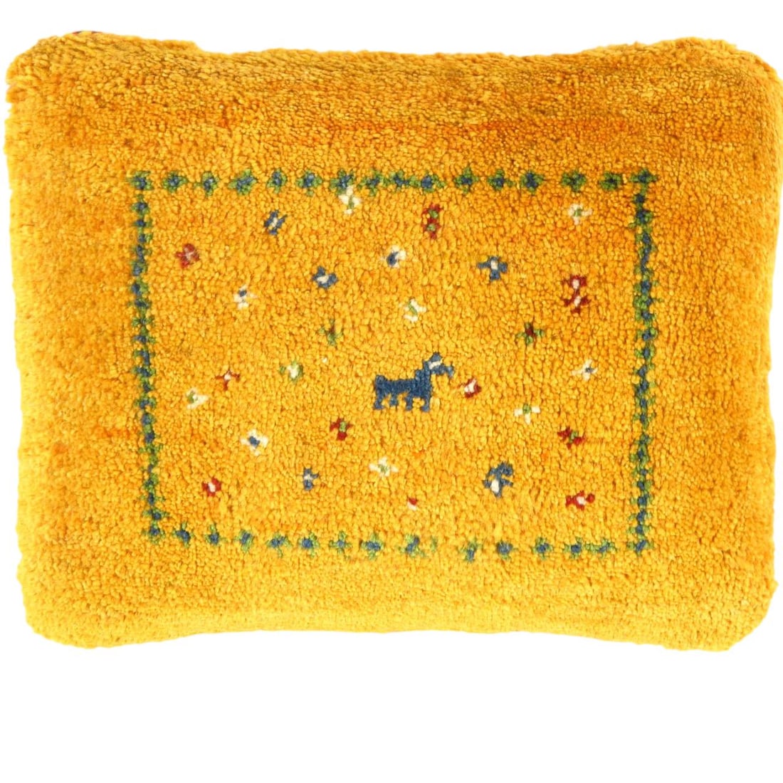 Fine Hand knotted Persian Gabbeh pillow 15'' X 17'': Fine Hand knotted Persian Gabbeh pillow 15'' X 17''New, Ikat, Hand-made, wool, 300 -PG 384- 862.This item is part of our fine auction collection which includes many fine home accessories including ant
