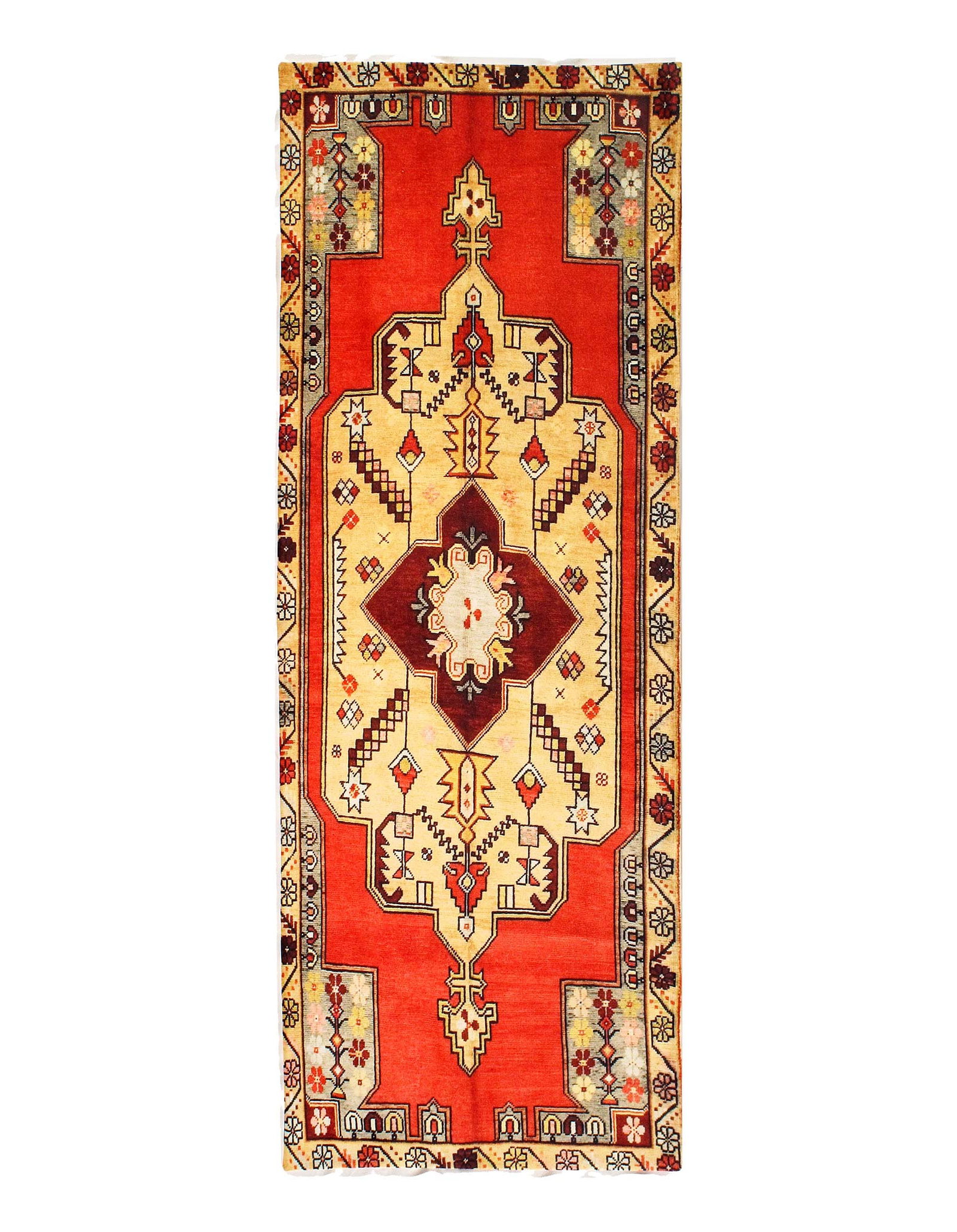 Vintage Oushak design Velvet table cloth 1'7'' X 4'5'': Vintage Oushak design Velvet table cloth 1'7'' X 4'5'' - , Oushak, N/A, Velvet Silk, 300 -D11705- 862.This item is part of our fine auction collection which includes many fine home accessories includi