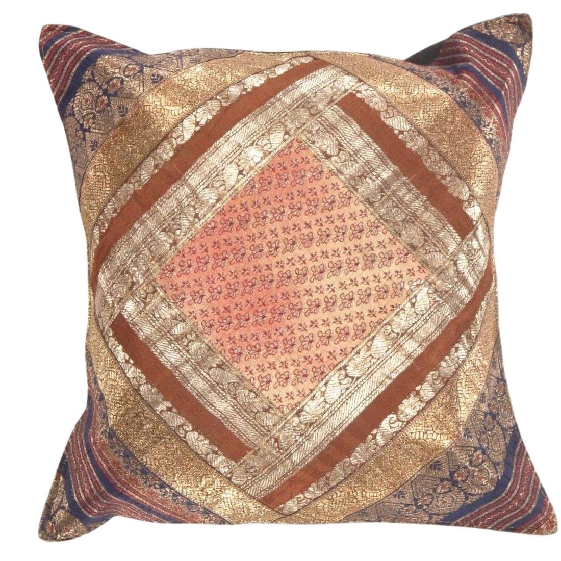 Vintage Sari silk Square Pillow Case 16 ": Vintage Sari silk Square Pillow Case 16 " - N/A, Traditional, Hand-Woven, sari Silk, 300 -Pss 148- 862.This item is part of our fine auction collection which includes many fine home accessories includ