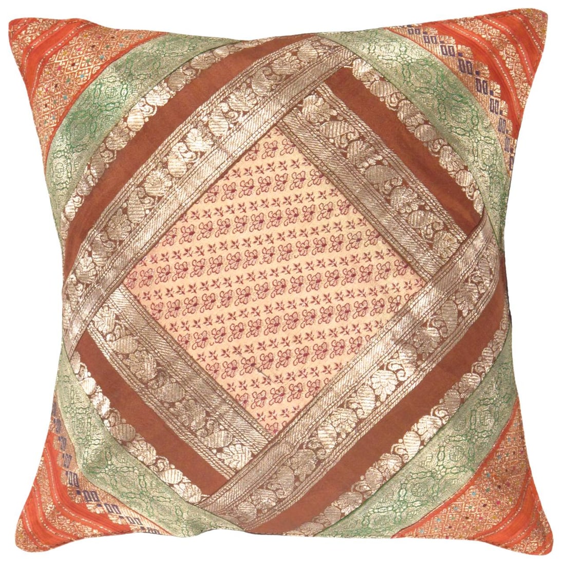 Vintage Sari silk Square Pillow Case 16 ": Vintage Sari silk Square Pillow Case 16 " - N/A, Traditional, Hand-Woven, sari Silk, 300 -Pss 150- 862.This item is part of our fine auction collection which includes many fine home accessories includ