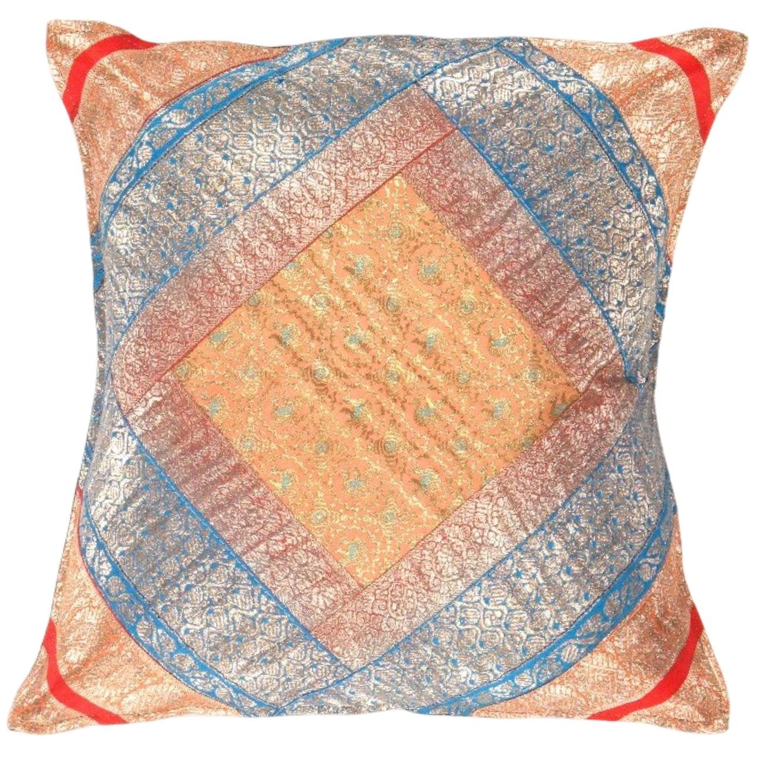 Vintage Sari silk Square Pillow Case 16 ": Vintage Sari silk Square Pillow Case 16 " - N/A, Traditional, Hand-Woven, sari Silk, 300 -PSS 181- 862.This item is part of our fine auction collection which includes many fine home accessories includ