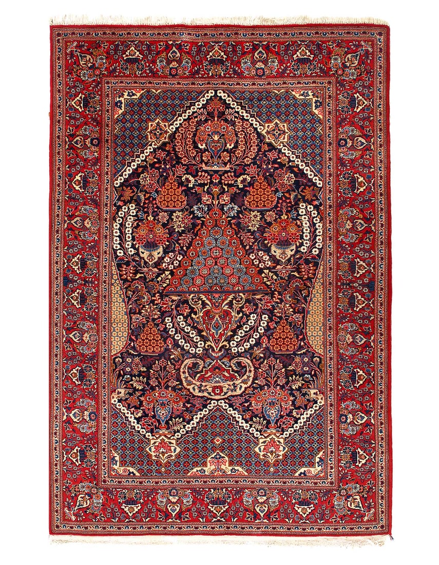 Fine Hand Knotted Persian Antique Kashan 4'7"X 7' (1 of 3)