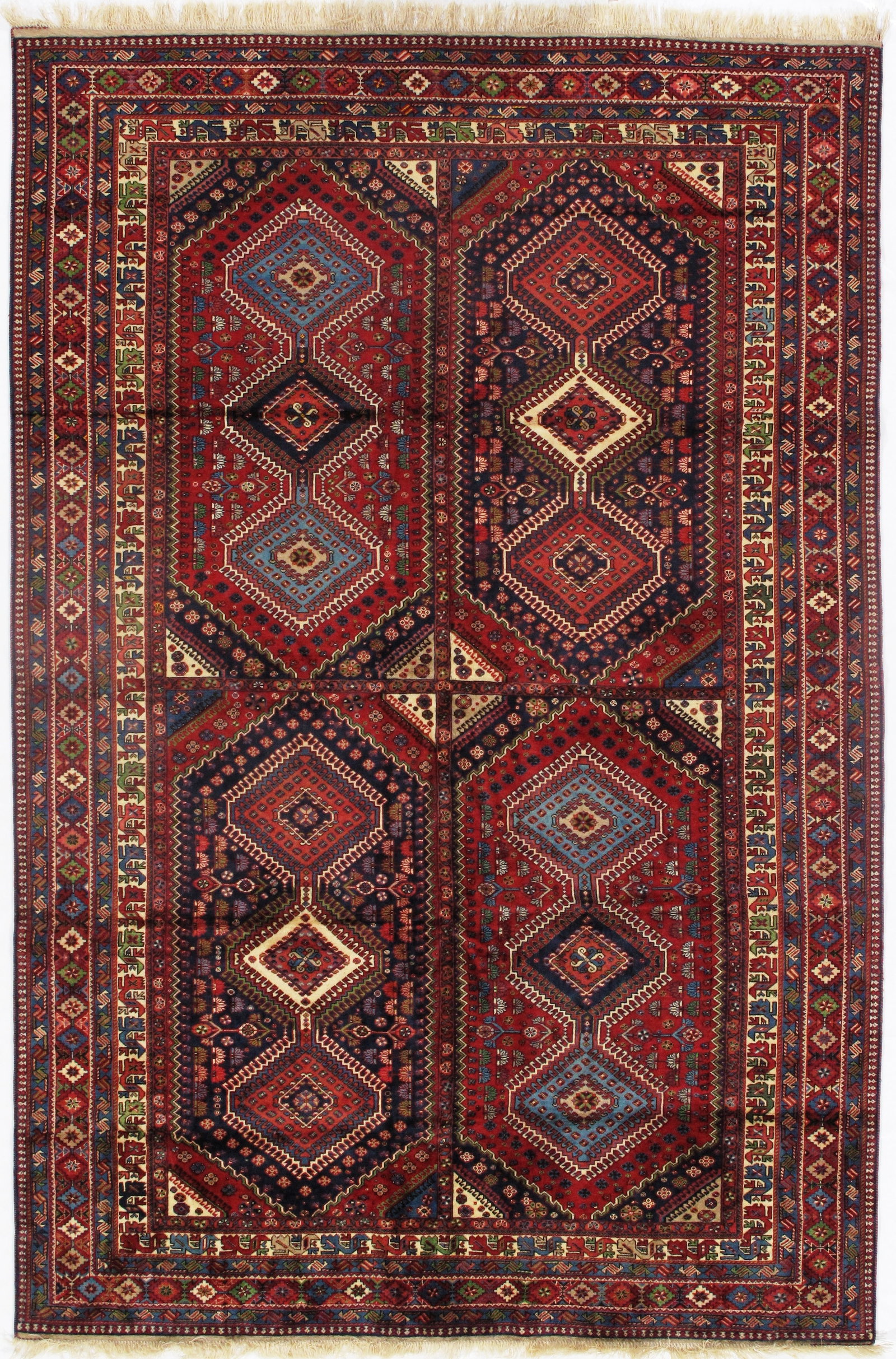 Persian Yalameh: Persian Yalameh - New, Yalameh, Hand-Knotted, Lamb's Wool, 300 -D09608- 862.This item is part of our fine auction collection which includes many fine home accessories including antique rugs, vintage r