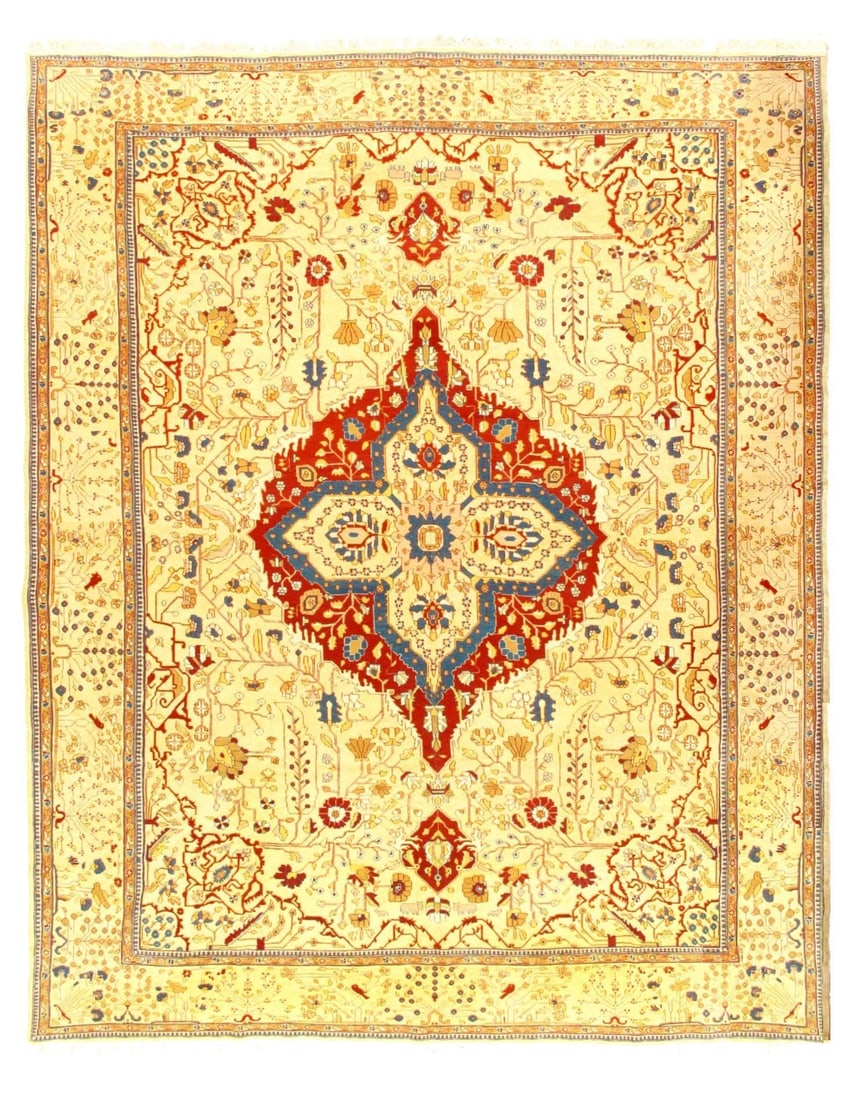Beige Hand woven fine Sumac Tabriz rug 9'3"x 11'8' (1 of 3)