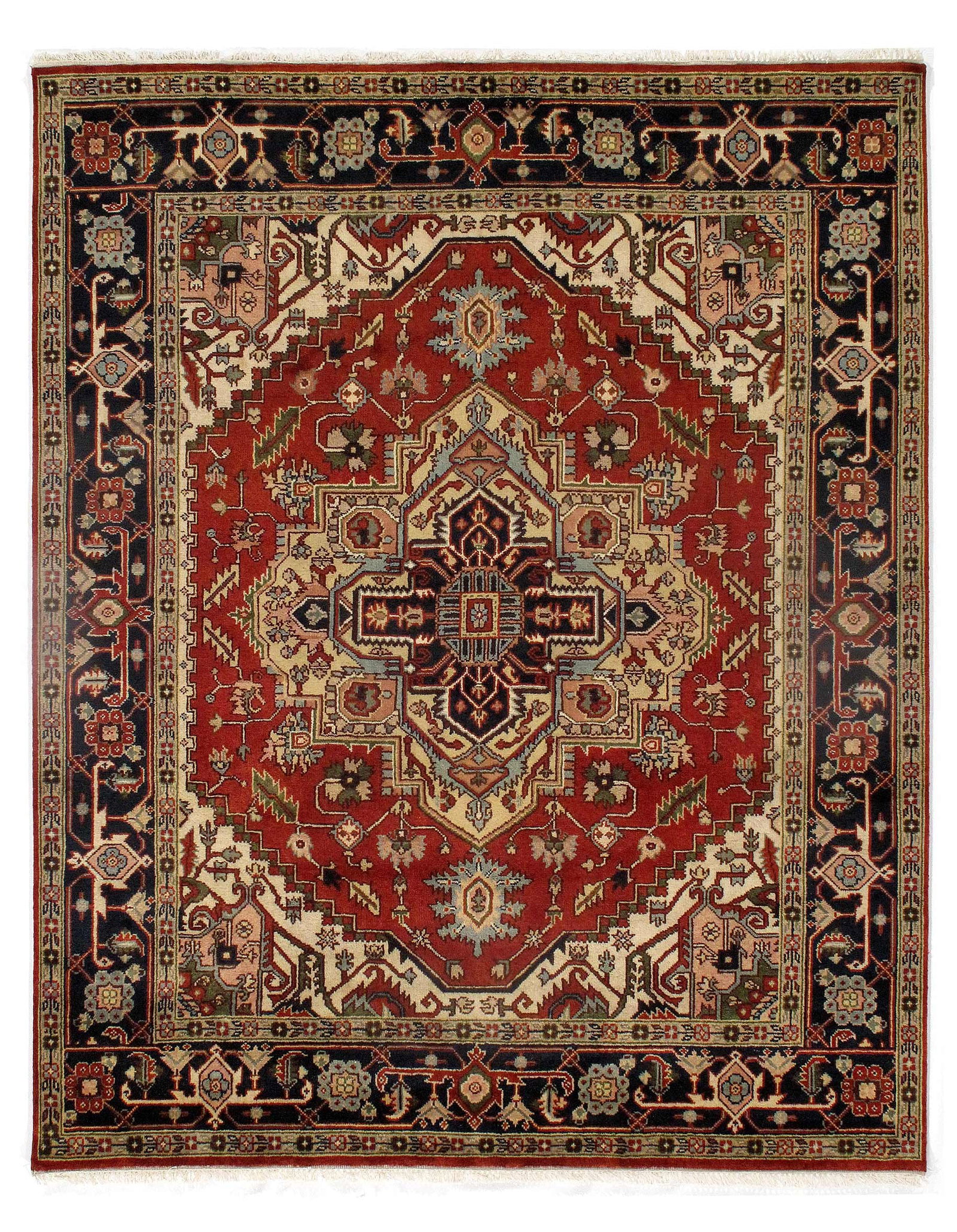Serapi Design Hand-Knotted Rug - 8'9" X 11'10": Serapi Design Hand-Knotted Rug - 8'9" X 11'10" - New, Serapi, Hand-Knotted, Lamb's Wool, 300 -D09038- 862.This item is part of our fine auction collection which includes many fine home accessories inc
