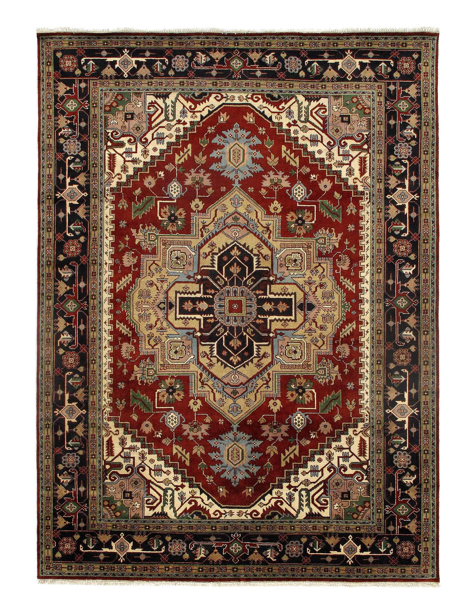 Serapi Design Hand-Knotted 9'11" X 13'7": Serapi Design Hand-Knotted 9'11" X 13'7" - New, Serapi, Hand-Knotted, Lamb's Wool, 300 -D09045- 862.This item is part of our fine auction collection which includes many fine home accessories including