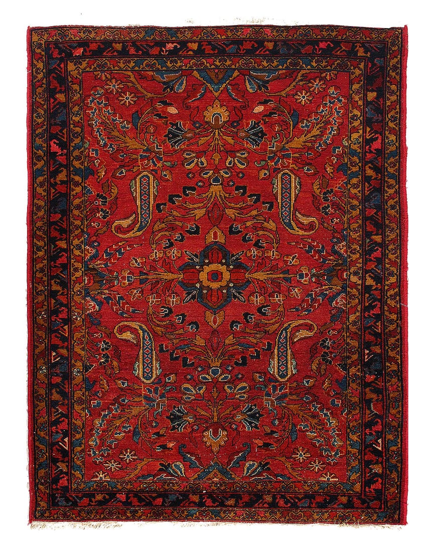 Vintage Persian Sarouk Lilian Rug 5'1"X 6'7": Vintage Persian Sarouk Lilian Rug 5'1"X 6'7" - CIRCA 1920, Lilian Saruk, Hand-Knotted, Lamb's Wool, 300 -D15068- 862.This item is part of our fine auction collection which includes many fine home acce