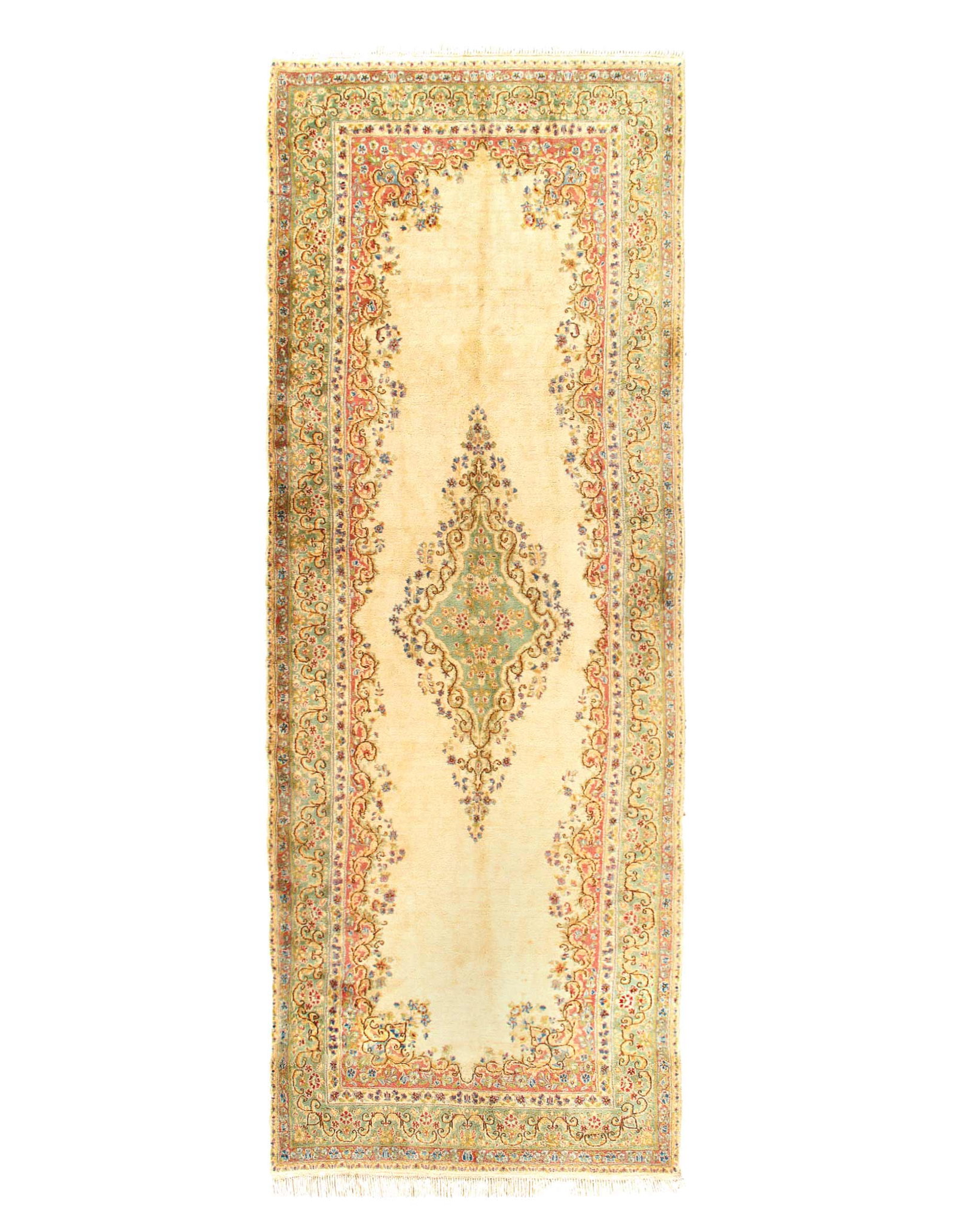 Fine Hand Khontted Gallery size Persian Kerman 5' X 15' (1 of 3)
