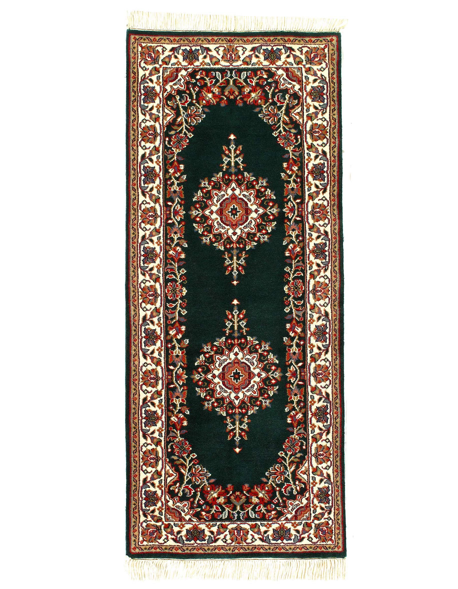 Fine Hand Knotted Kerman Design runner 2'6'' X 6': Fine Hand Knotted Kerman Design runner 2'6'' X 6' - New, kerman, Hand-Knotted, Lamb's Wool, 300 -D03672- 862.This item is part of our fine auction collection which includes many fine home accessories 