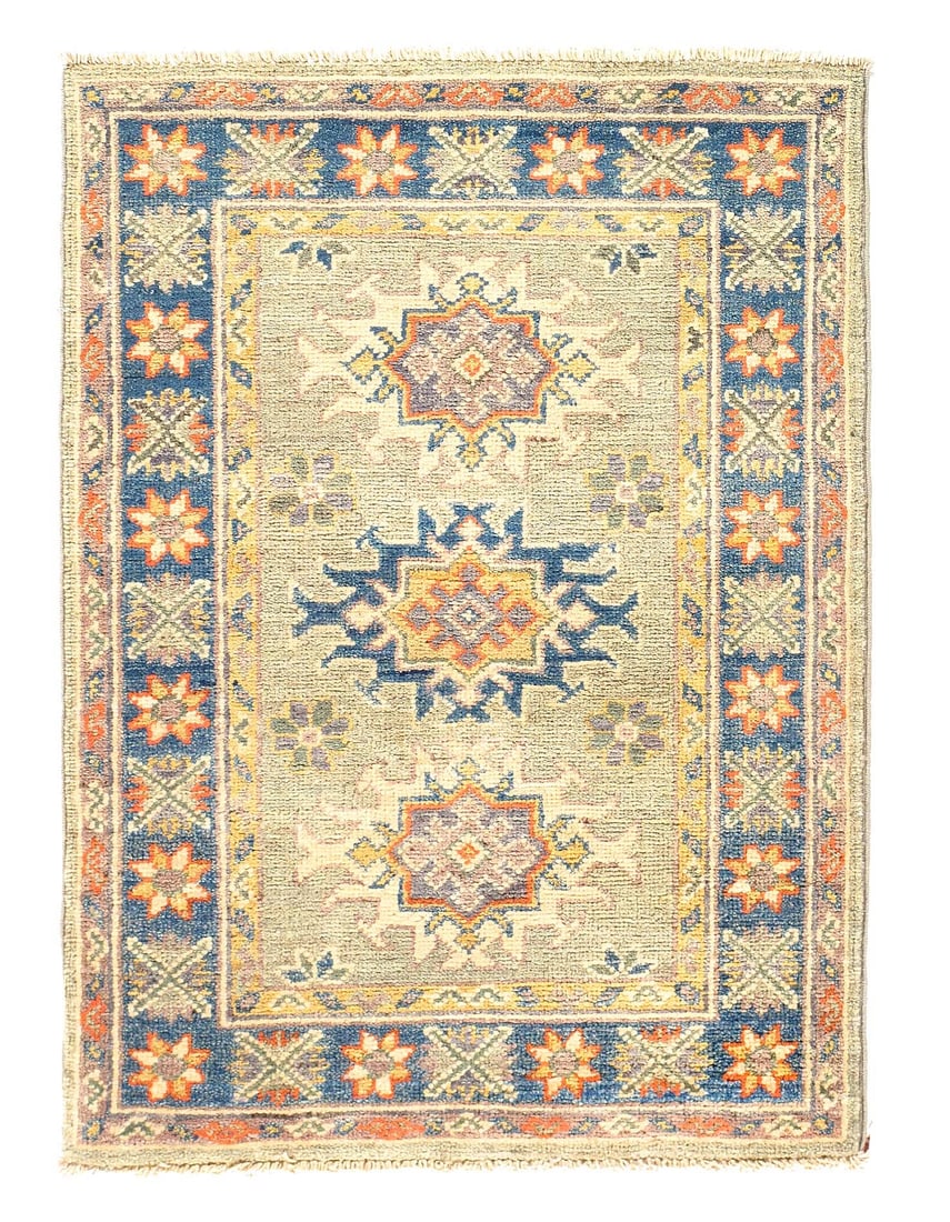 Fine Hand knotted kazak rug 2' X 3': Fine Hand knotted kazak rug 2' X 3' - New, Kazak, Hand-Knotted, Lamb's Wool, 300 -D14092- 862.This item is part of our fine auction collection which includes many fine home accessories including antiq