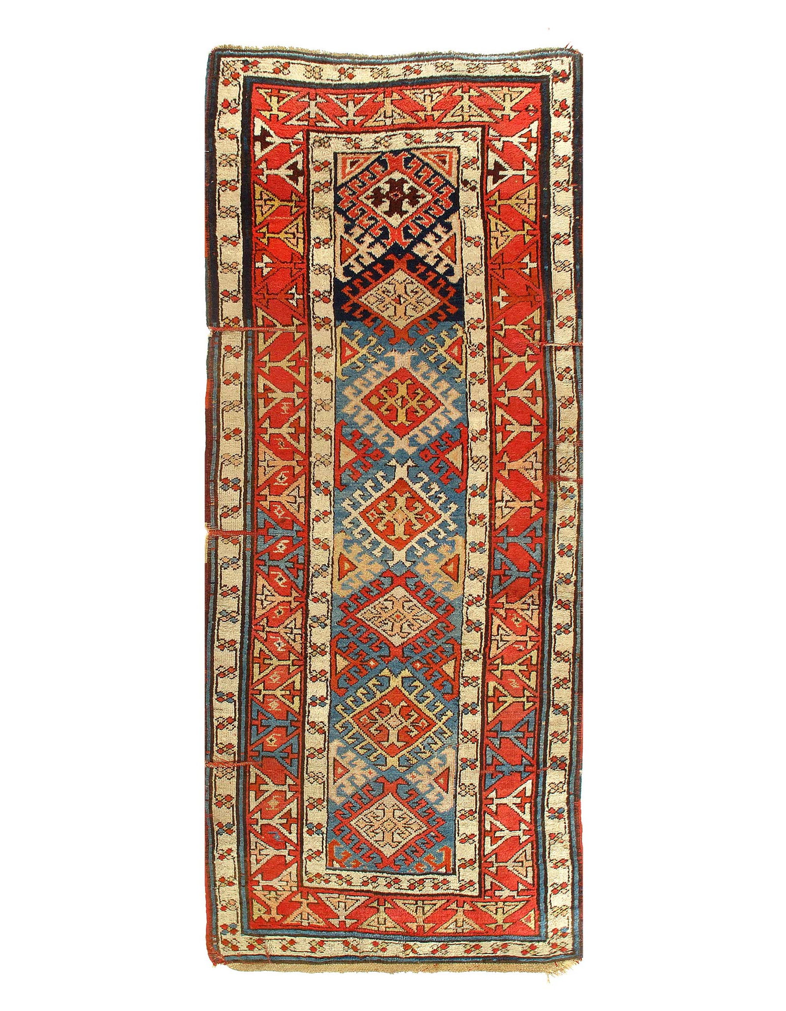 Fine Antique Caucasian Kazak 3'9'' X 9'7'': Fine Antique Caucasian Kazak 3'9'' X 9'7'' - Circa 1880s, Kazak, Hand-Knotted, Lamb's Wool, 300 -D11536- 862.This item is part of our fine auction collection which includes many fine home accessories 