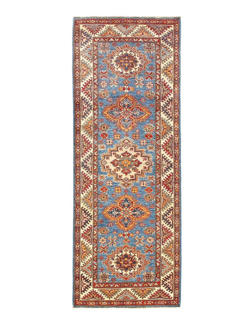 Fine Hand Knotted Kazak runner 2' 6''X 7': Fine Hand Knotted Kazak runner 2' 6''X 7' - New, Kazak, Hand-Knotted, Lamb's Wool, 300 -D12505- 862.This item is part of our fine auction collection which includes many fine home accessories including