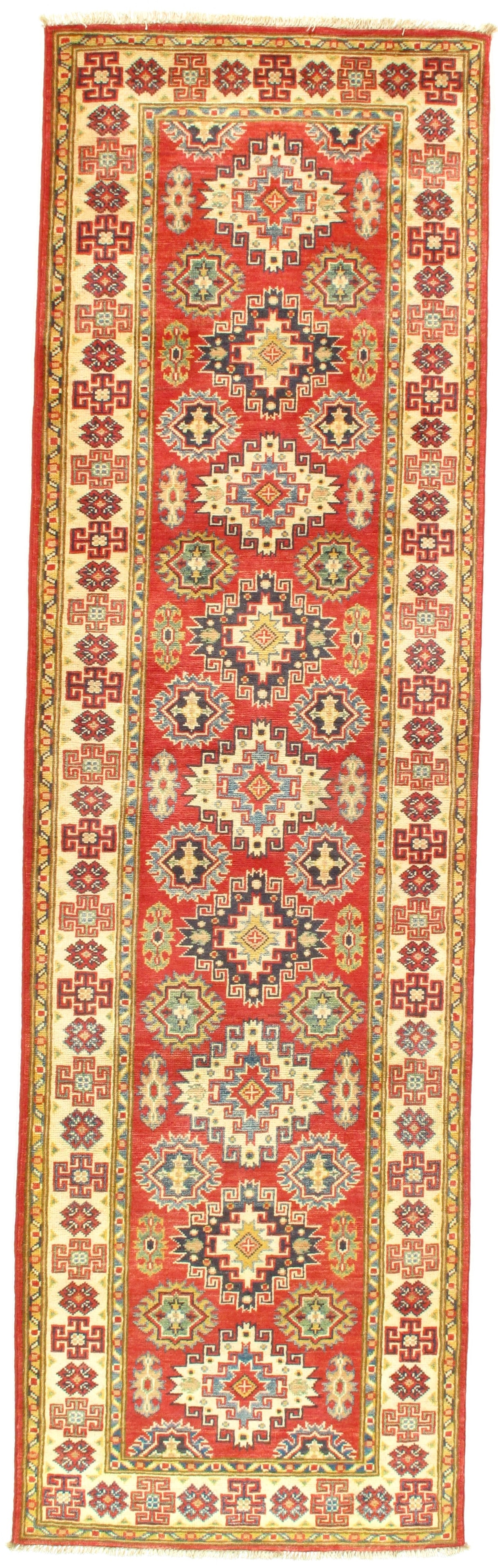 Rust Kazak Runner Lamb's Wool Rug 3' X 10': Rust Kazak Runner Lamb's Wool Rug 3' X 10' - New, Kazak, Hand-Knotted, Wool on Cotton, 300 -D08633- 862.This item is part of our fine auction collection which includes many fine home accessories inclu