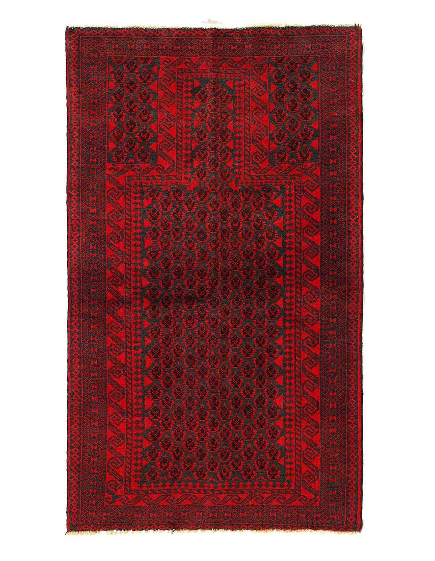 Fine Hand knotted Balouchi rug size 2'8'' X 4'7'': Fine Hand knotted Balouchi rug size 2'8'' X 4'7''- NEW, prayer rug , Hand-Knotted, Lamb's Wool, 300 -D14960- 862.This item is part of our fine auction collection which includes many fine home accessor