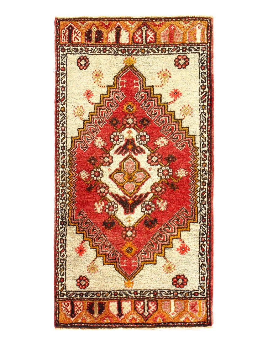 Antique Turkish Oushak Rug 1'8"x 3'2": Antique Turkish Oushak Rug 1'8"x 3'2"- Antique, oushak, Hand-Knotted, Lamb's Wool, 300 -D15411- 862.This item is part of our fine auction collection which includes many fine home accessories including