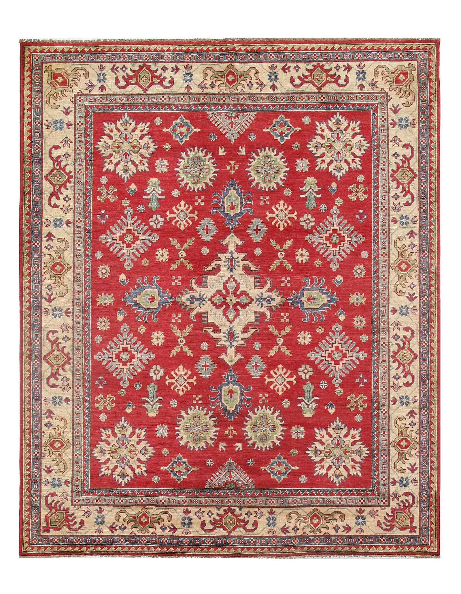 Red Fine Kazak 8' X 10': Red Fine Kazak 8' X 10' - New, Kazak, Hand-Knotted, Lamb's Wool, 300 -D09791- 862.This item is part of our fine auction collection which includes many fine home accessories including antique rugs, vin