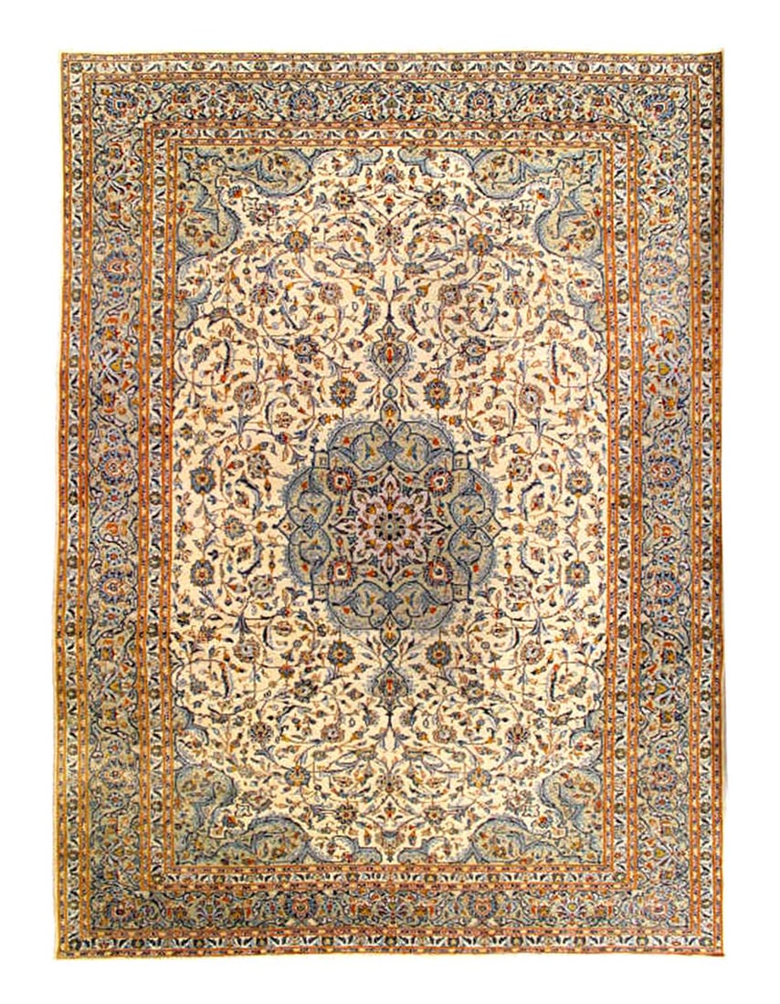 Fine Hand knotted Persian Vintage Kashan rug 9'7'' X 13'6'': Fine Hand knotted Persian Vintage Kashan rug 9'7'' X 13'6'' - 1980, Kashan, Hand-Knotted, Lamb's Wool, 300 -D14608- 862.This item is part of our fine auction collection which includes many fine home a