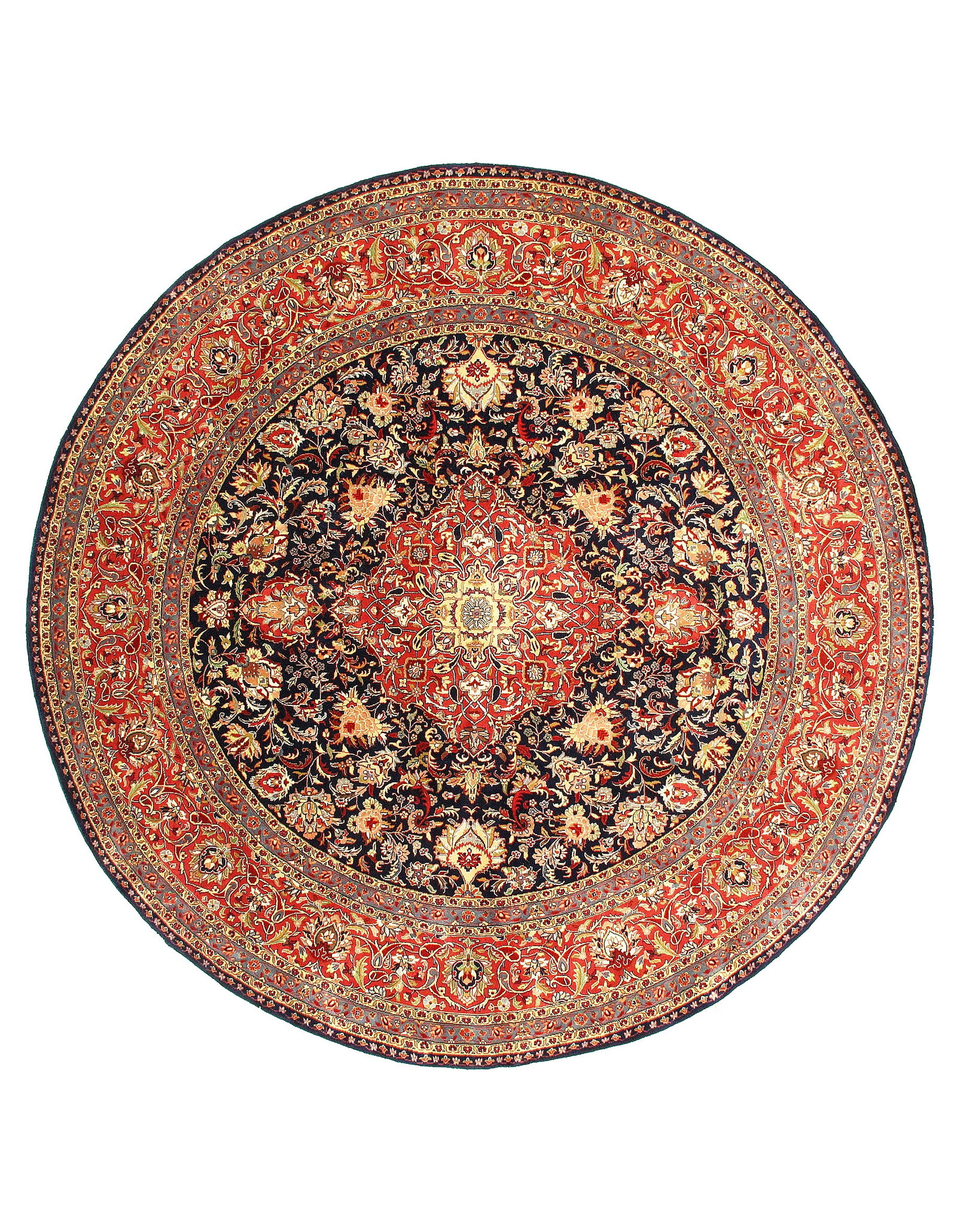Navy Persian kashan Design 8'2" X 8'2": Navy Persian kashan Design 8'2" X 8'2" - New, Kashan, Hand-Knotted, Lamb's Wool, 300 -D09464- 862.This item is part of our fine auction collection which includes many fine home accessories including a