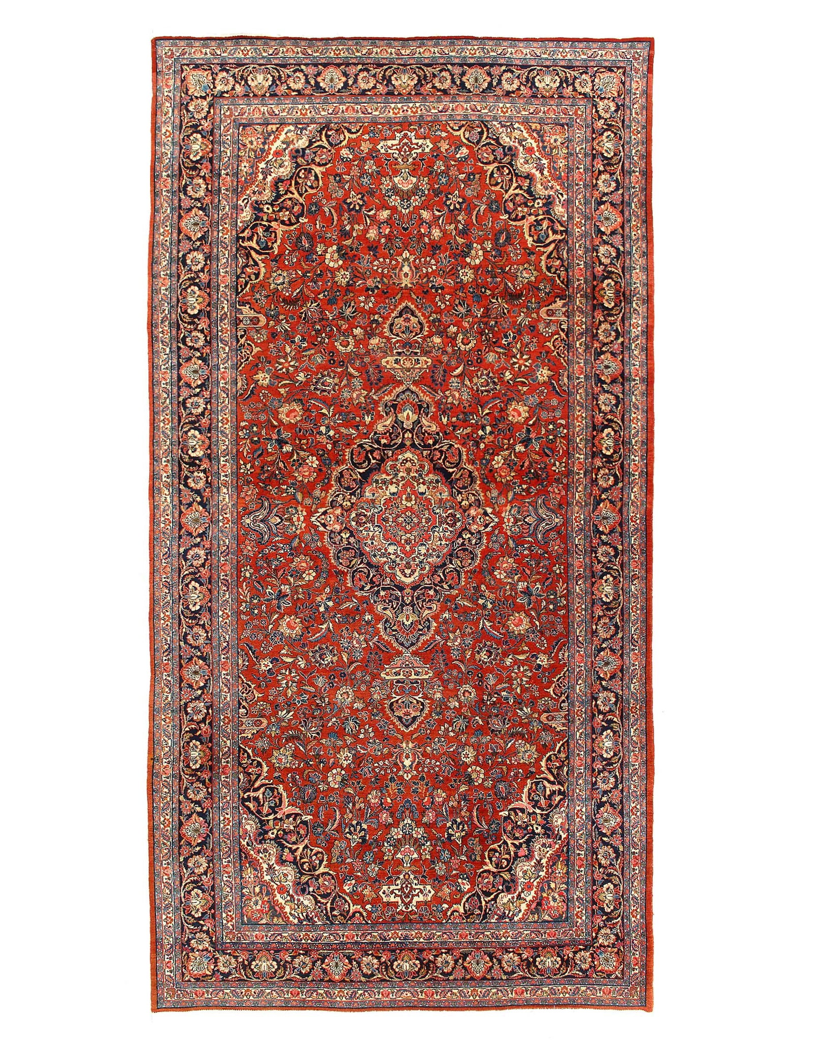 Fine Hand Knotted Antique Persian Gazvin 8'11'' X 17'2'': Fine Hand Knotted Antique Persian Gazvin 8'11'' X 17'2'' - Circa 1920, Kashan, Hand-Knotted, Lamb's Wool, 300 -D12014- 862.This item is part of our fine auction collection which includes many fine hom