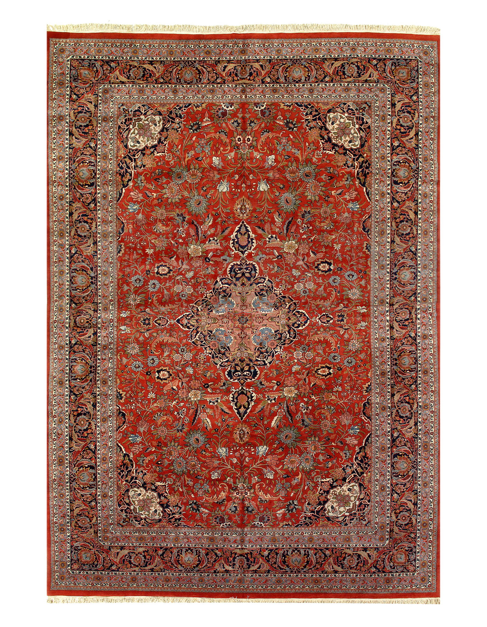 Rust Fine Hand-Knotted Kashan Rug 12' X 17' (1 of 11)
