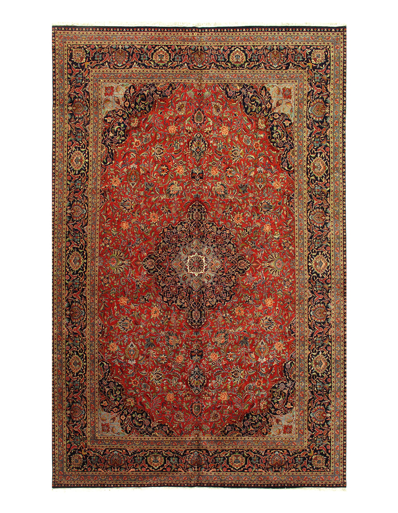 Rust Persian Hand Knotted fine Kashan Desigan 10' X 16': Rust Persian Hand Knotted fine Kashan Desigan 10' X 16' - New, Kashan, Hand-Knotted, Lamb's Wool, 300 -27324- 862.This item is part of our fine auction collection which includes many fine home accesso