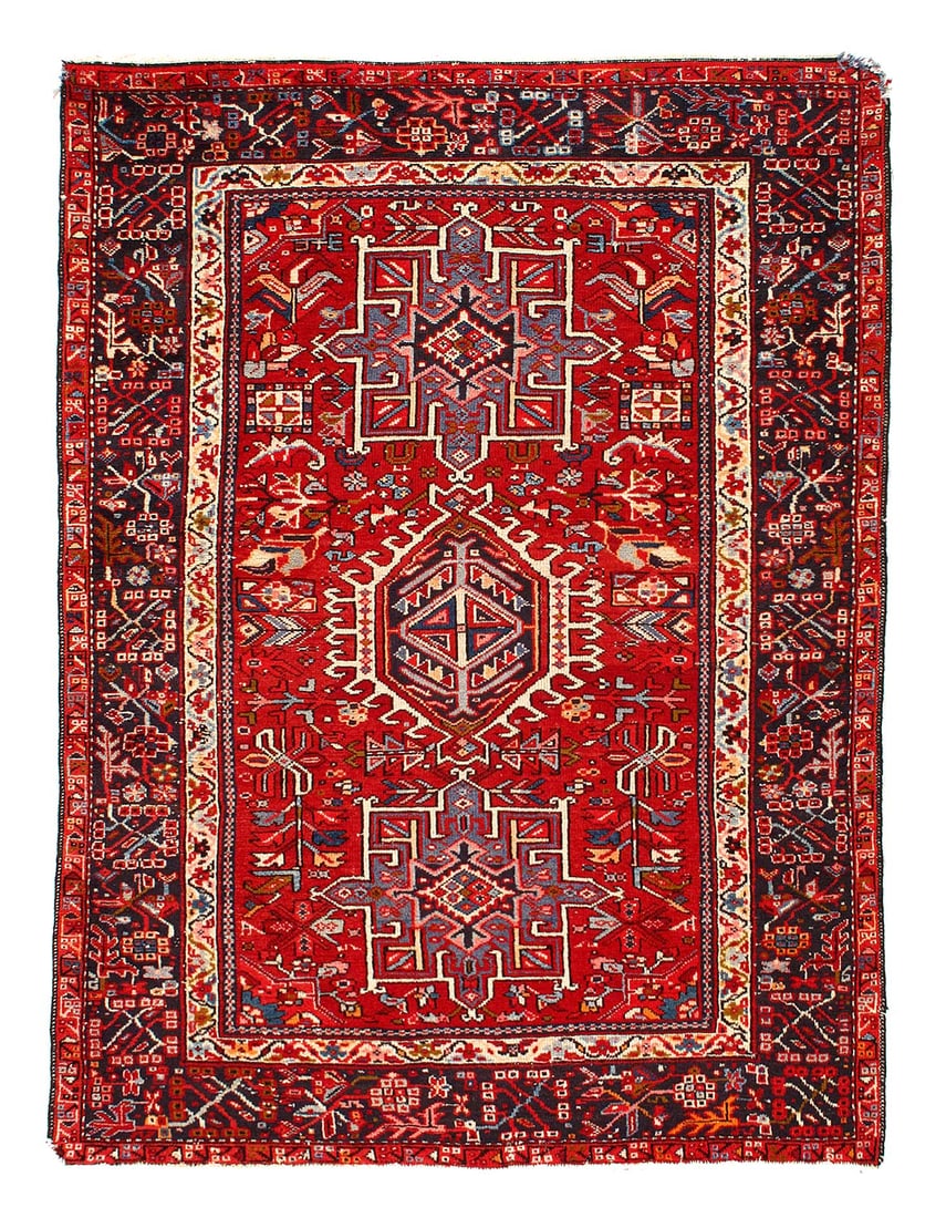 Antique Persian Karajeh Rug 5' x 6': Antique Persian Karajeh Rug 5' x 6' - CIRCA 1920, Karaja, Hand-Knotted, Lamb's Wool, 300 -D12581- 862.This item is part of our fine auction collection which includes many fine home accessories includi