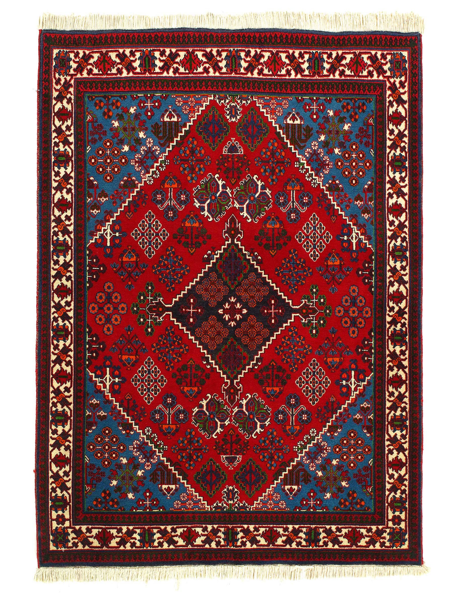 Fine Hand Knotted Persain Joshegan 3'6'' X 5: Fine Hand Knotted Persain Joshegan 3'6'' X 5 - Circa 1970, Josheghan, Hand-Knotted, Lamb's Wool, 300 -D10569- 862.This item is part of our fine auction collection which includes many fine home accesso
