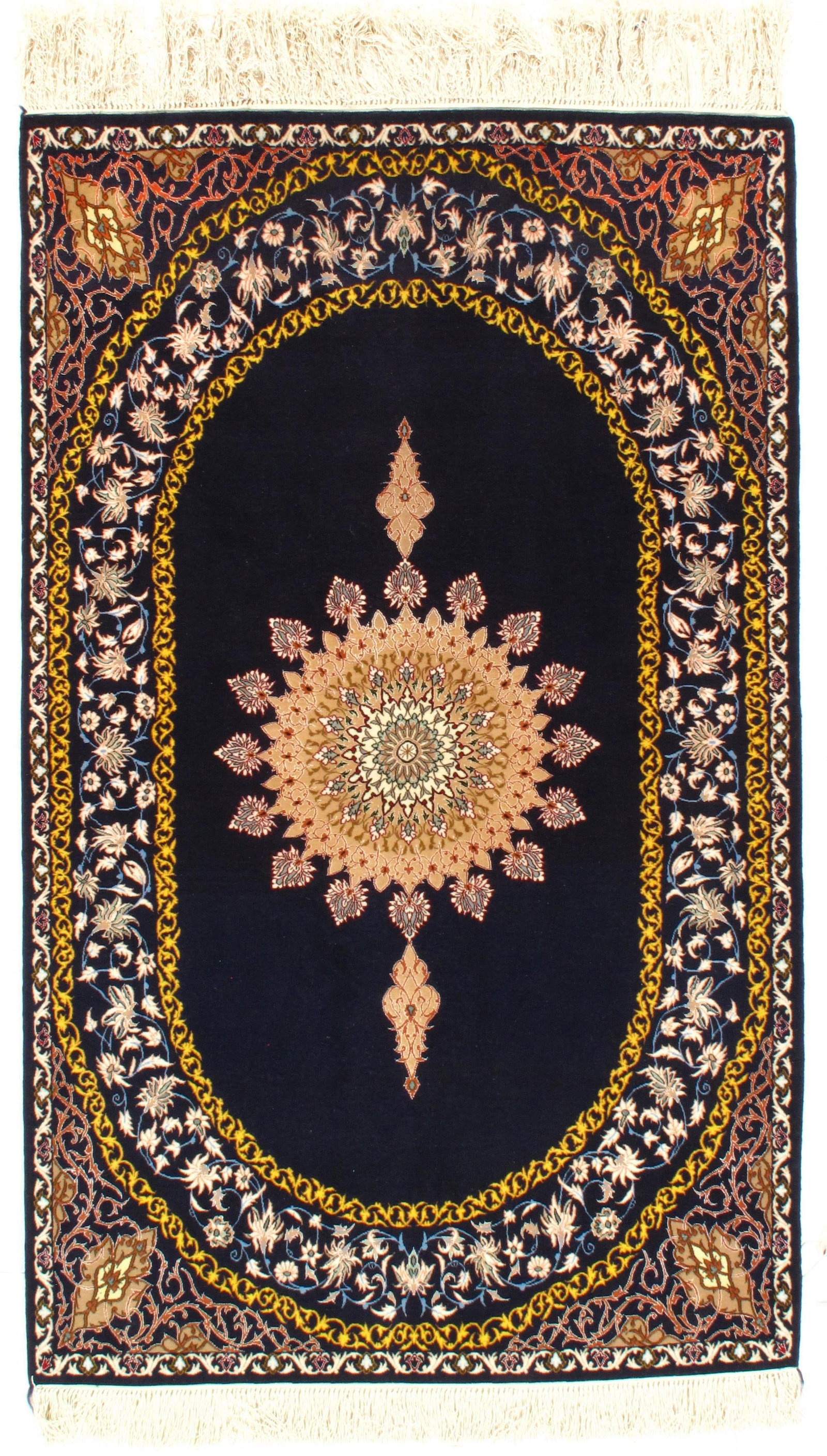 Persian Isfahan Rug - 3'7" x 5'11": Persian Isfahan Rug - New, Isfahan, Hand-Knotted, Wool & Silk, 300 -D10112- 862.This item is part of our fine auction collection which includes many fine home accessories including antique rugs, vinta