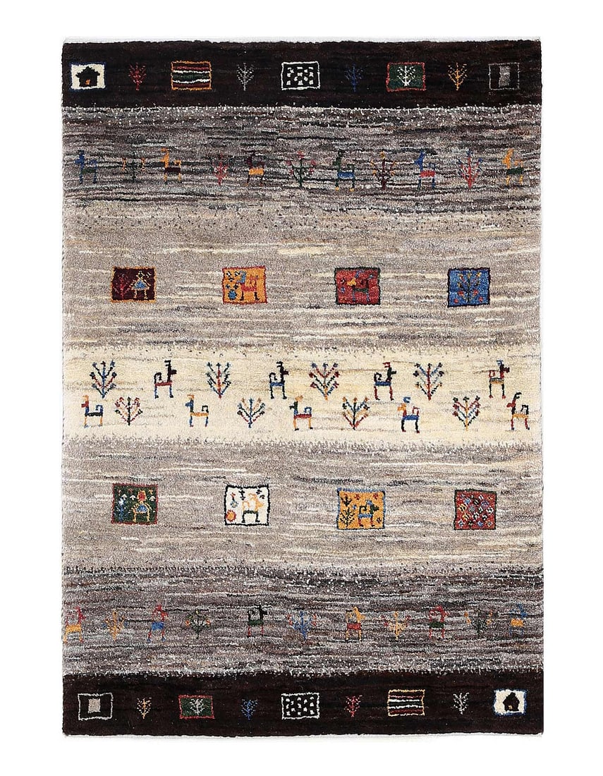 Persian Hand knotted Gabbeh 2'4'' X 3'6'': Persian Hand knotted Gabbeh 2'4'' X 3'6'' - New, Gabbeh, Hand-Knotted, Lamb's Wool, 300 -D13326- 862.This item is part of our fine auction collection which includes many fine home accessories includin