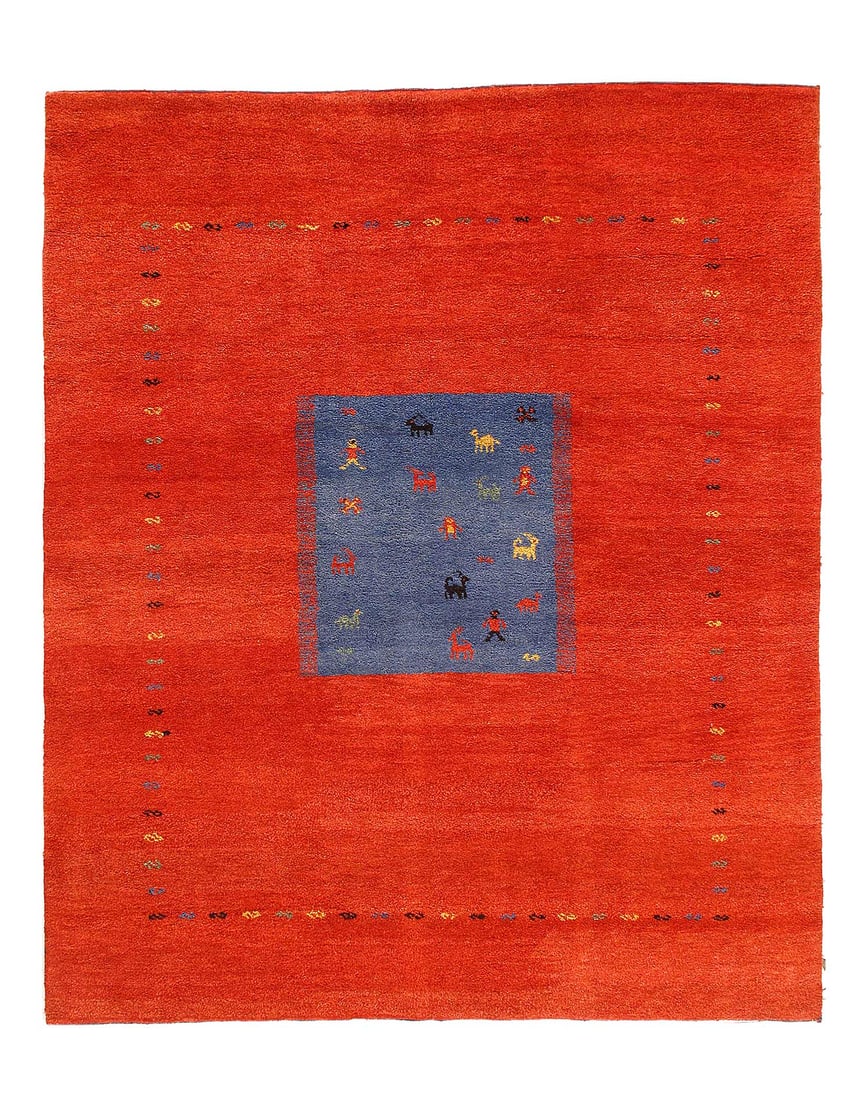 Fine hand knotted Gabbeh 6'11'' X 8'3'': Fine hand knotted Gabbeh 6'11'' X 8'3'' - New, Gabbeh, Hand-Knotted, Lamb's Wool, 300 -19915- 862.This item is part of our fine auction collection which includes many fine home accessories including a