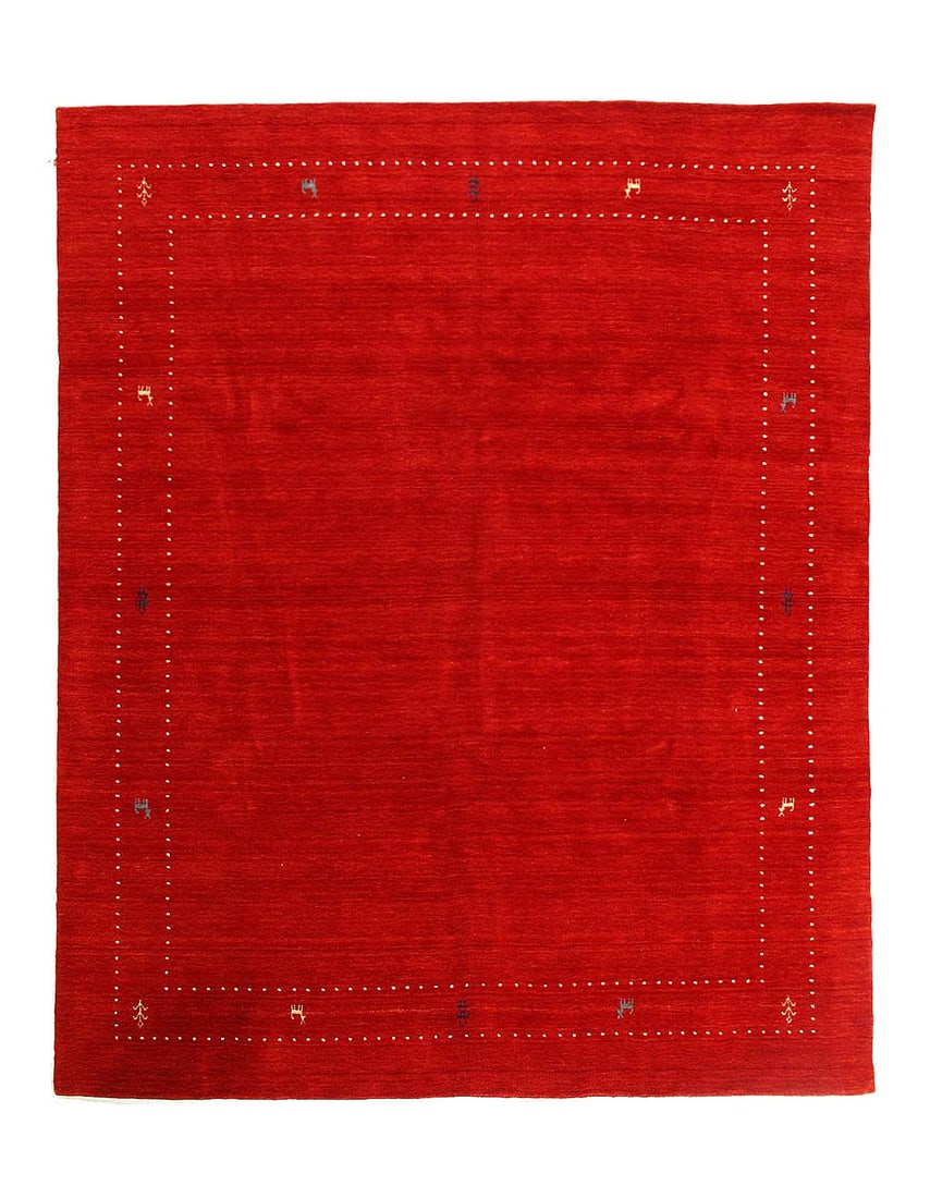 Red color Fine Hand knotted Gabbeh rug 8'1'' X 9'11'': Red color Fine Hand knotted Gabbeh rug 8'1'' X 9'11''NEW, Gabbeh, Hand-Knotted, Lamb's Wool, 300 -D15315- 862.This item is part of our fine auction collection which includes many fine home accessories