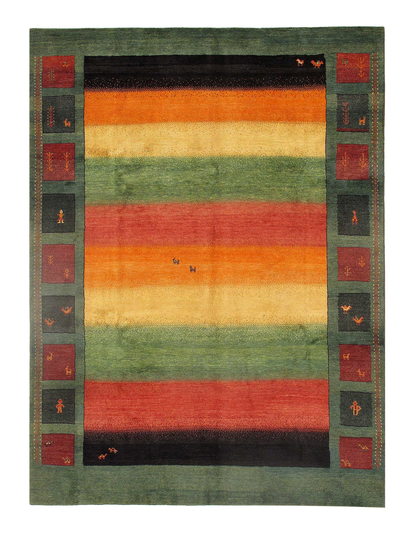 Multi color Fine hand Knotted Persian Gabbeh 7'7'' X 10': Multi color Fine hand Knotted Persian Gabbeh 7'7'' X 10' - New, Gabbeh, Hand-Knotted, Lamb's Wool, 300 -D09240- 862.This item is part of our fine auction collection which includes many fine home acces