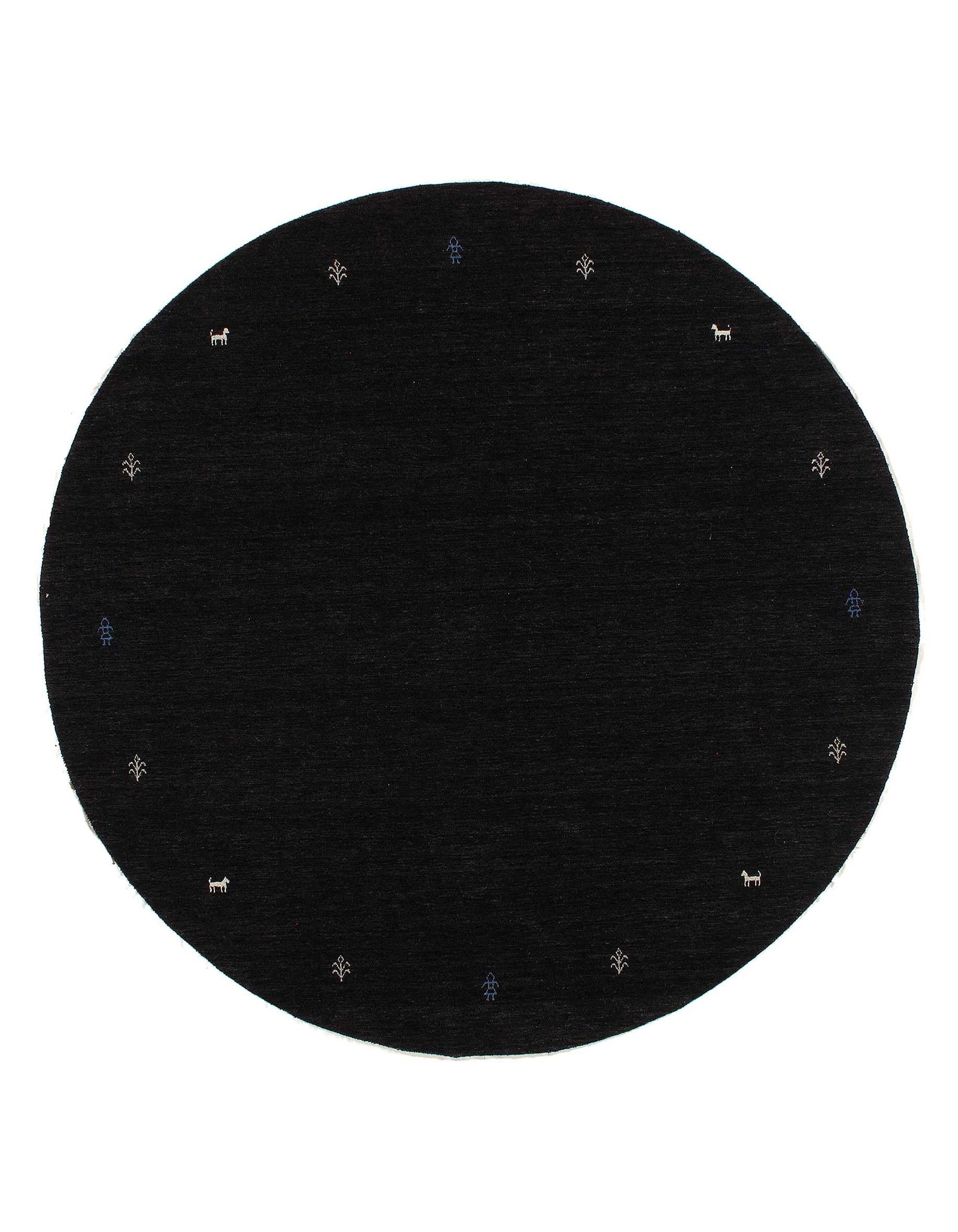Fine Hand Knotted Persian Gabbeh Design Round Rug 7' X 7': Fine Hand Knotted Persian Gabbeh Design Round Rug 7' X 7' - New, Gabbeh, Hand-Knotted, Lamb's Wool, 300 -D12029- 862.This item is part of our fine auction collection which includes many fine home acce