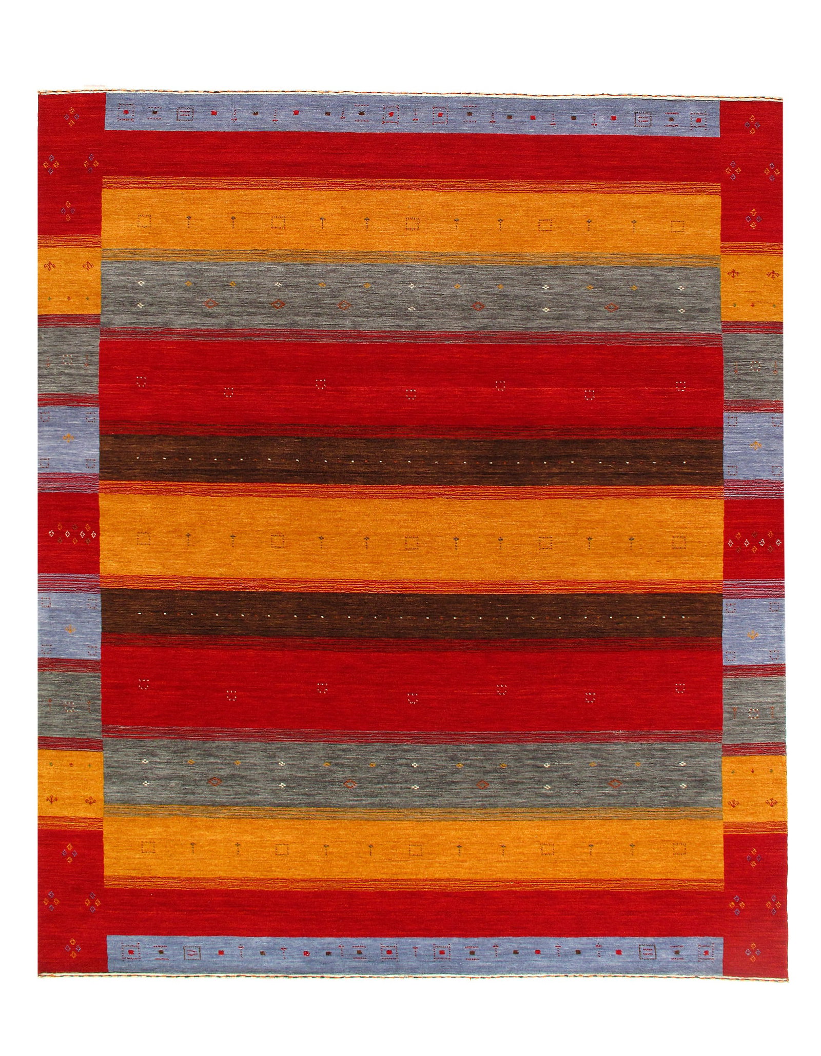 Multi Color Persian Hand Knotted Gabbeh Design 8' X 10': Multi Color Persian Hand Knotted Gabbeh Design 8' X 10' - New, Gabbeh, Hand-Knotted, Lamb's Wool, 300 -D11006- 862.This item is part of our fine auction collection which includes many fine home access