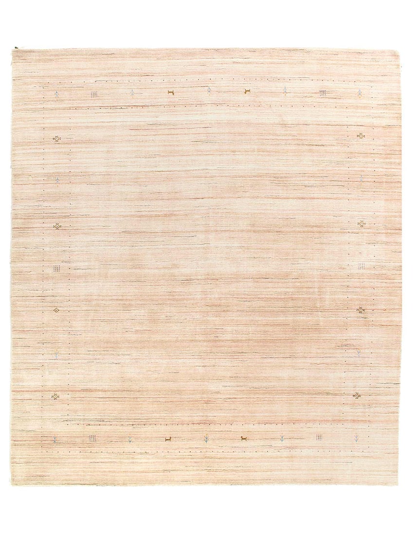 Beige color Hand knotted Modern Gabbeh Rug 8'5" X 9'8": Beige color Hand knotted Modern Gabbeh Rug 8'5" X 9'8" - New, Gabbeh, Hand-Loomed, Lamb's Wool, 300 -D12746- 862.This item is part of our fine auction collection which includes many fine home accessor