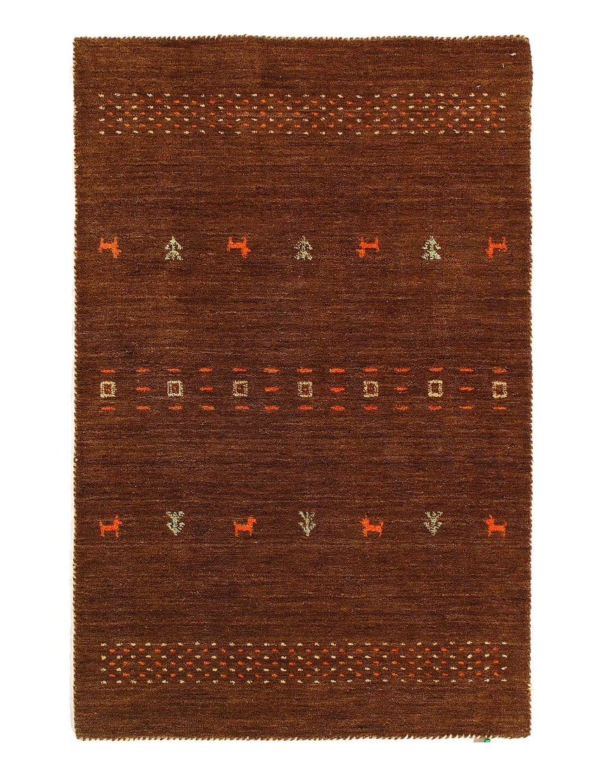 Fine Hand Knotted Persian Gabbeh Design 3' X 4'9'': Fine Hand Knotted Persian Gabbeh Design 3' X 4'9'' - New, Gabbeh, Hand-Knotted, Lamb's Wool, 300 -D12347- 862.This item is part of our fine auction collection which includes many fine home accessories