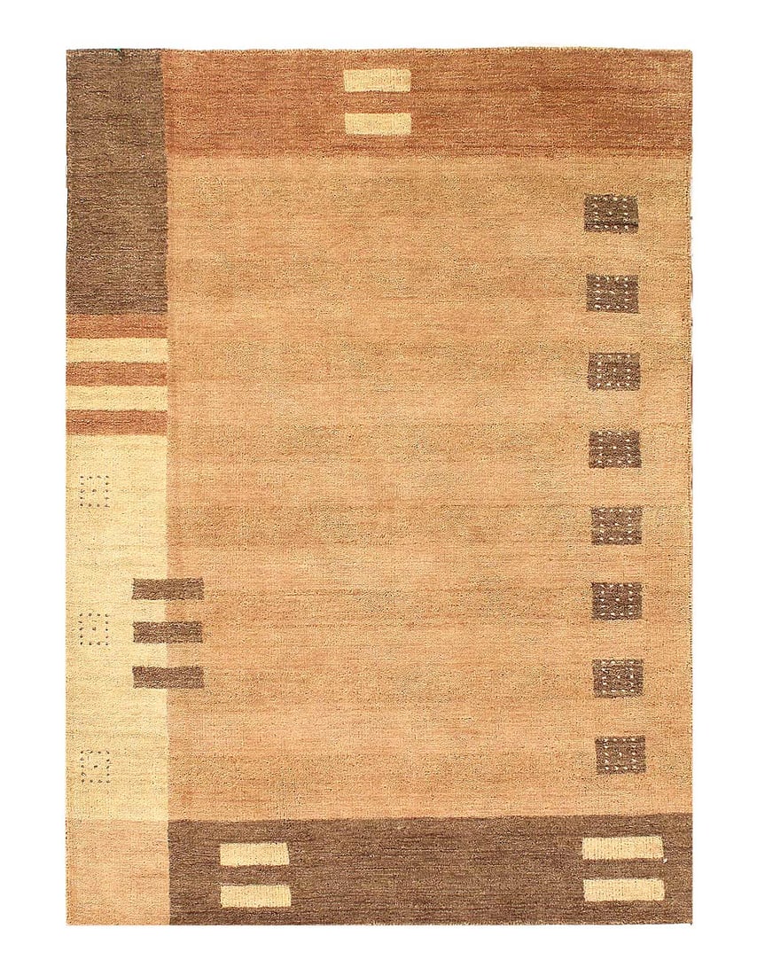 Beige Color Fine Hand knotted Gabbeh Rug 4'x 5'4": Beige Color Fine Hand knotted Gabbeh Rug 4'x 5'4" - NEW, Gabbeh, Hand-Knotted, Lamb's Wool, 300 -d15013- 862.This item is part of our fine auction collection which includes many fine home accessories 