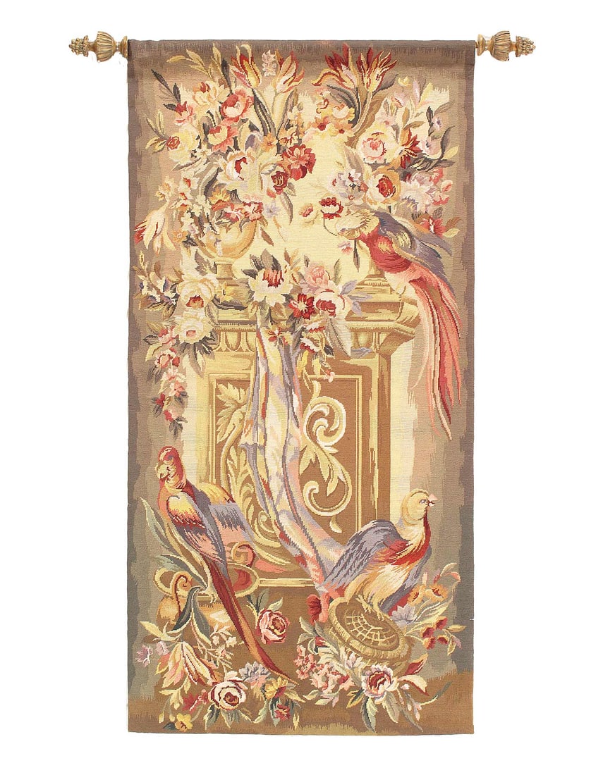 Wall Hanging Antique Tapestry 3'1'' X 6'3'': Wall Hanging Antique Tapestry 3'1'' X 6'3'' - 20th century, French, Hand-Woven, Flat Weave, 300 -D15030- 862.This item is part of our fine auction collection which includes many fine home accessories 