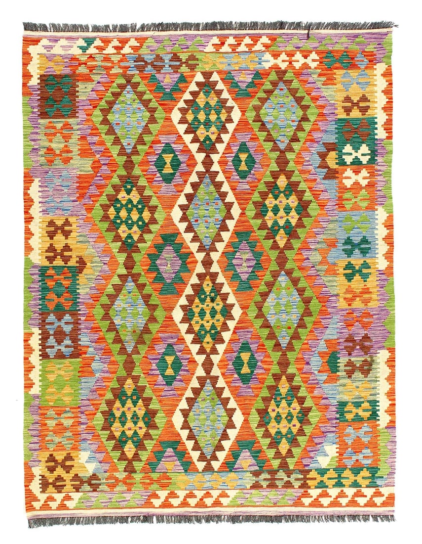 Kilim Handspun flat weave Wool Rug 6'4'' X 9'3'': Kilim Handspun flat weave Wool Rug 6'4'' X 9'3'' - New, Flat Weave, Hand-Knotted, Flat Weave, 300 -D09935- 862.This item is part of our fine auction collection which includes many fine home accessorie