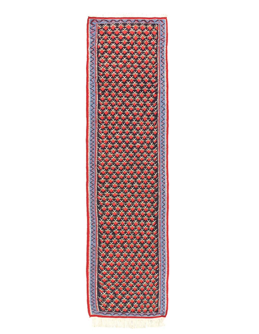 Fine Hand Knotted Flat weave Senneh Runner 2' X 8': Fine Hand Knotted Flat weave Senneh Runner 2' X 8' - New, Flat Weave, Flat Weave, Flat Weave, 300 -D14523- 862.This item is part of our fine auction collection which includes many fine home accessorie