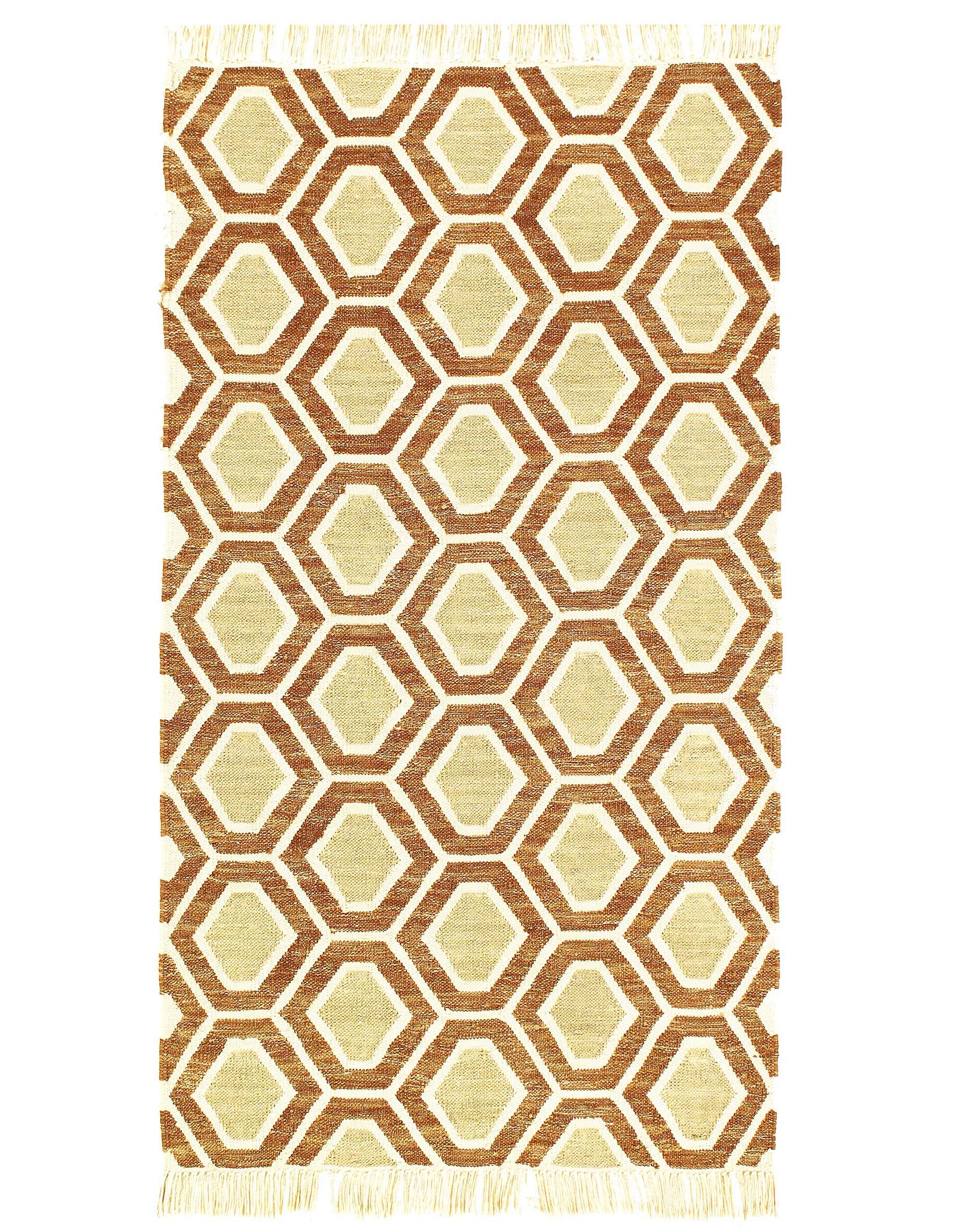 Flat Weave Beige/Tan Area Rug - 5'2" x 2'10": Flat Weave Beige/Tan Area Rug - 5'2" x 2'10" - New, Flat Weave, Hand-Knotted, V. Silk, 300 -D07364- 862.This item is part of our fine auction collection which includes many fine home accessories inclu