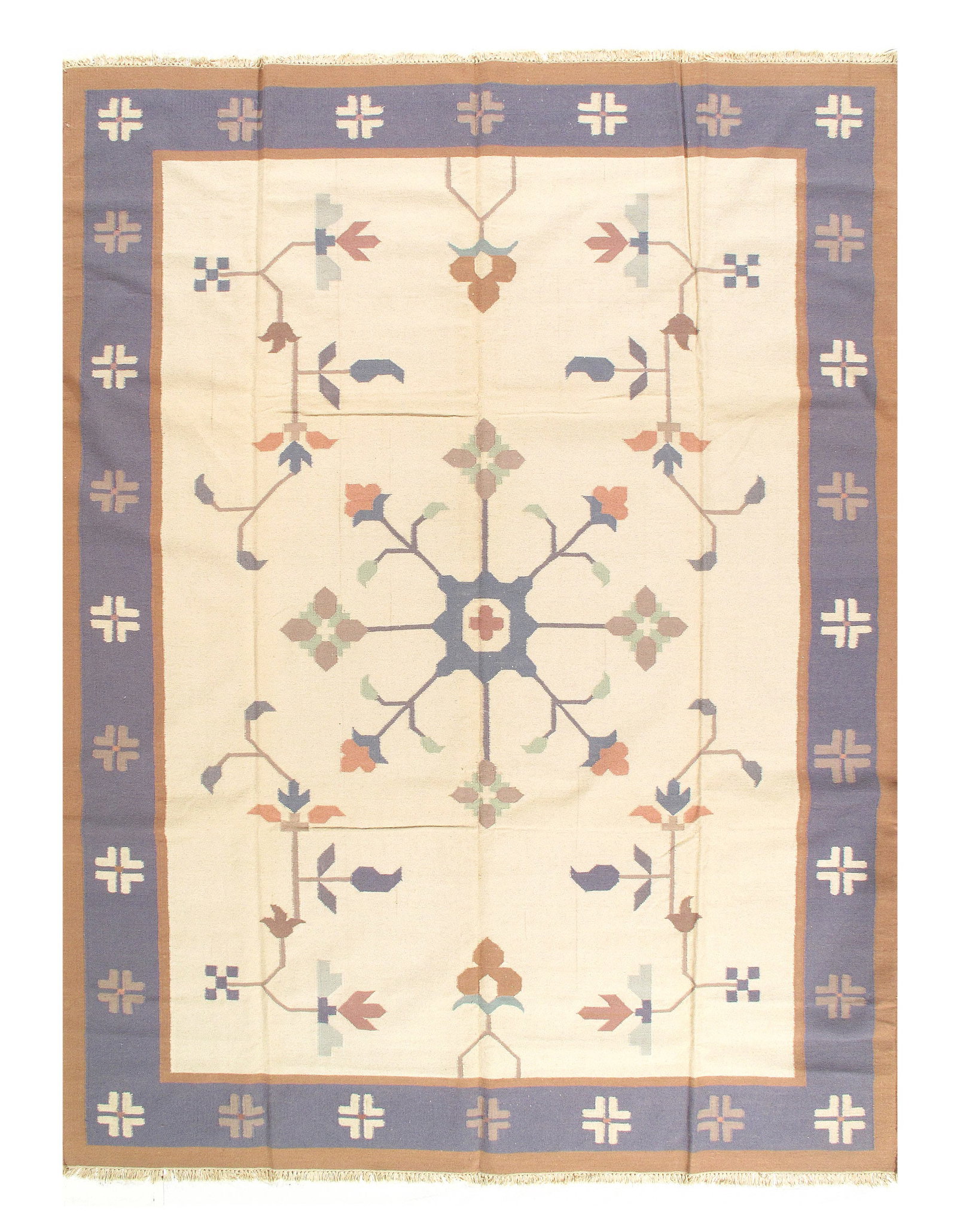 Ivory Color Hand Woven Rug 9'2'' X 12': Ivory Color Hand Woven Rug 9'2'' X 12' - New, Durrie, Hand-Woven, Lamb's Wool, 300 -53388- 862.This item is part of our fine auction collection which includes many fine home accessories including anti